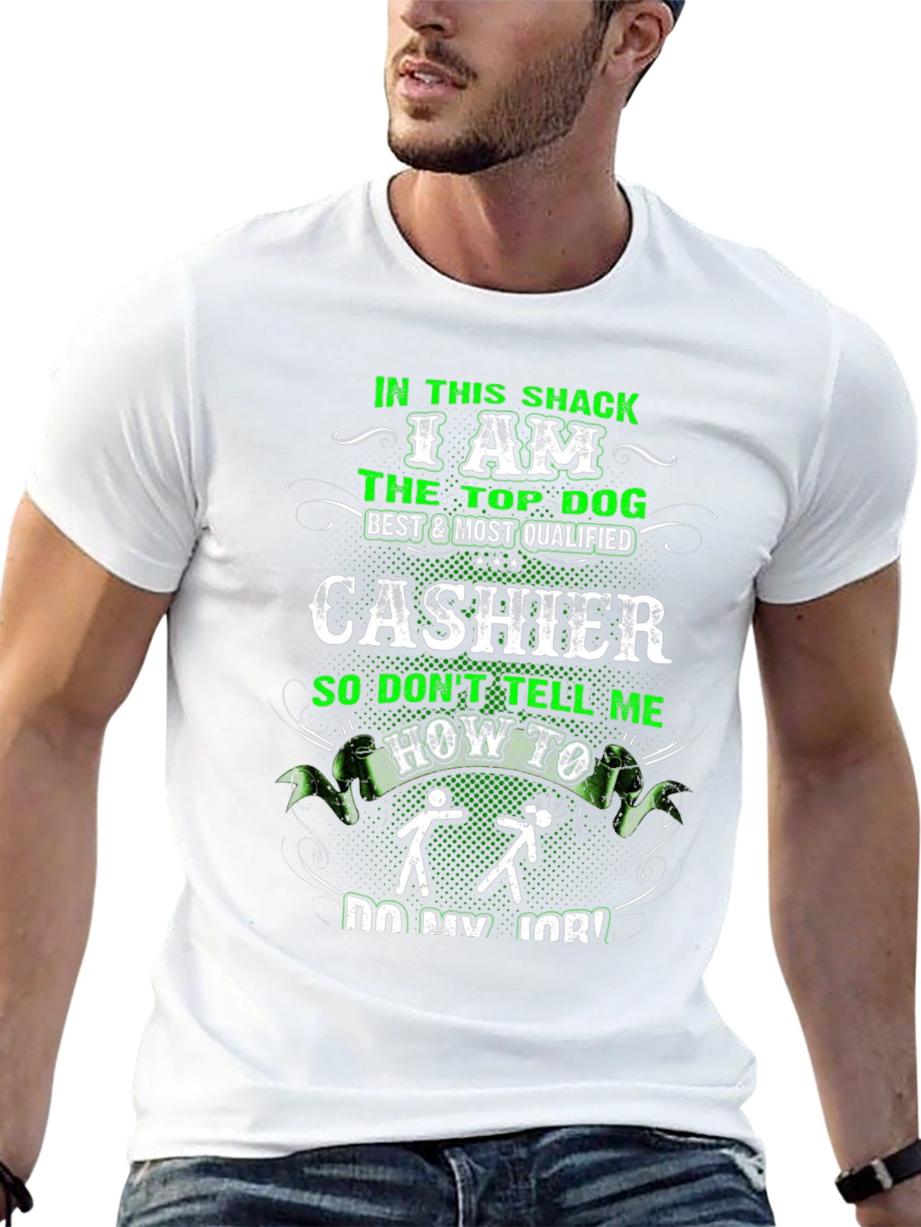 Cashier Top Dog Funny Graphic T-Shirt