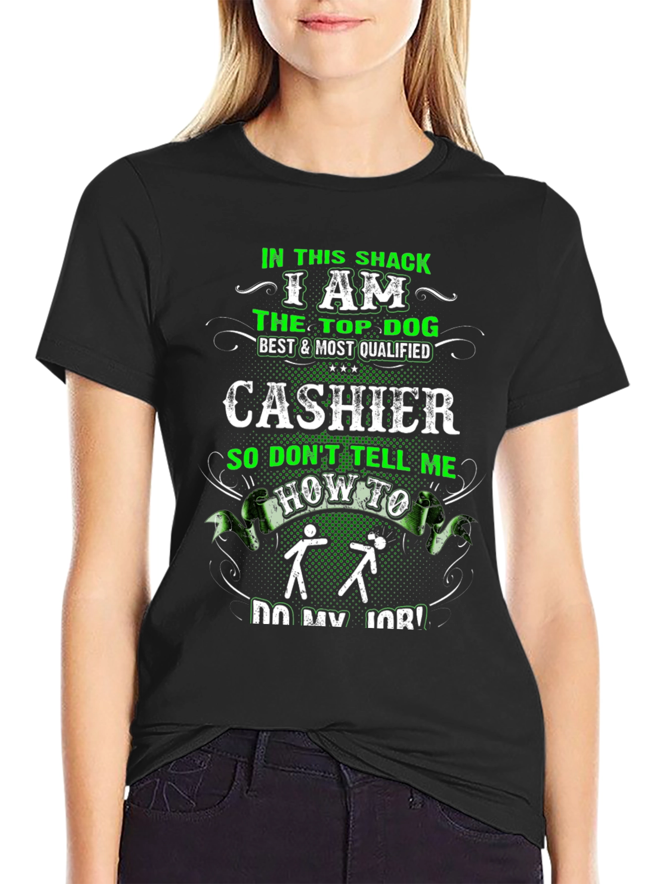 Cashier Top Dog Funny Graphic T-Shirt