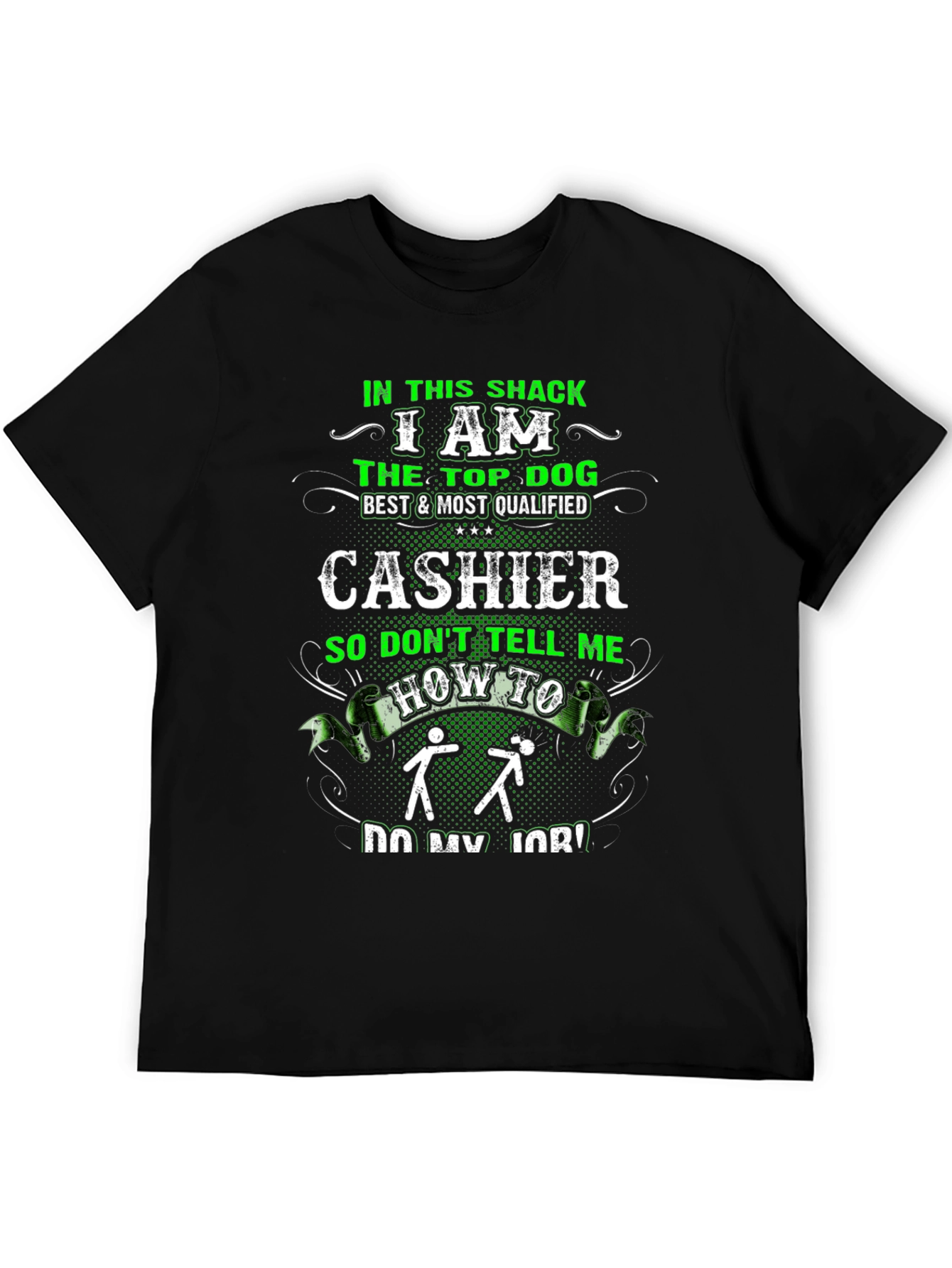 Cashier Top Dog Funny Graphic T-Shirt