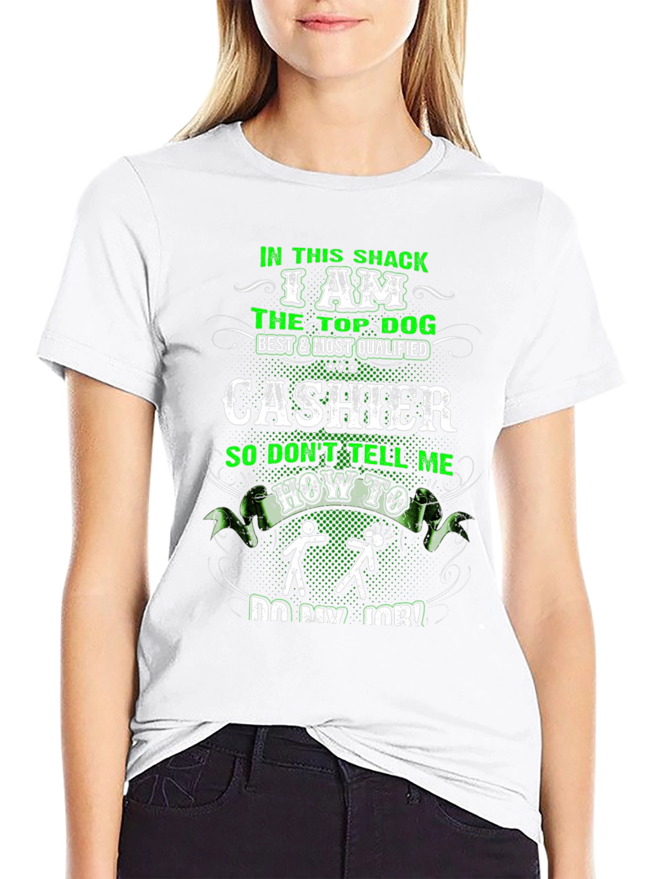 Cashier Top Dog Funny Graphic T-Shirt