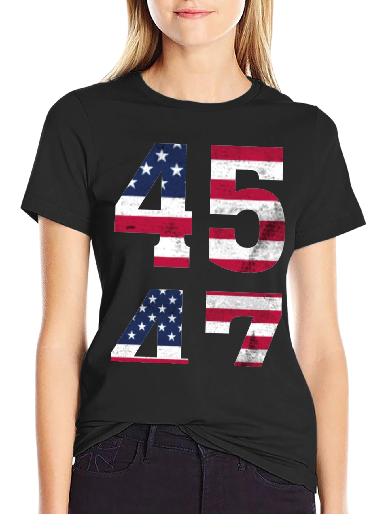 45 47 American Flag Patriotic T-Shirt