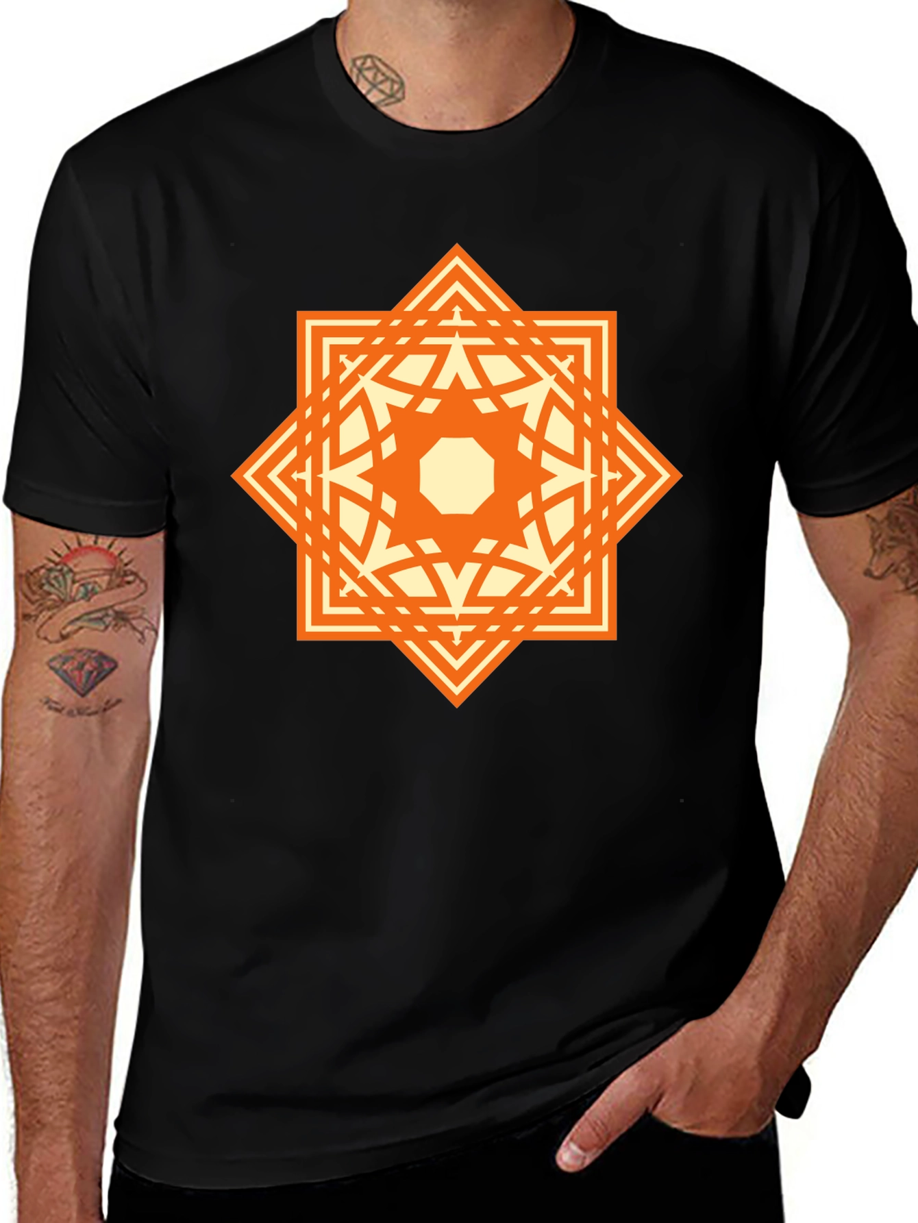 Geometric Starburst Graphic Tee - Stylish & Unique!