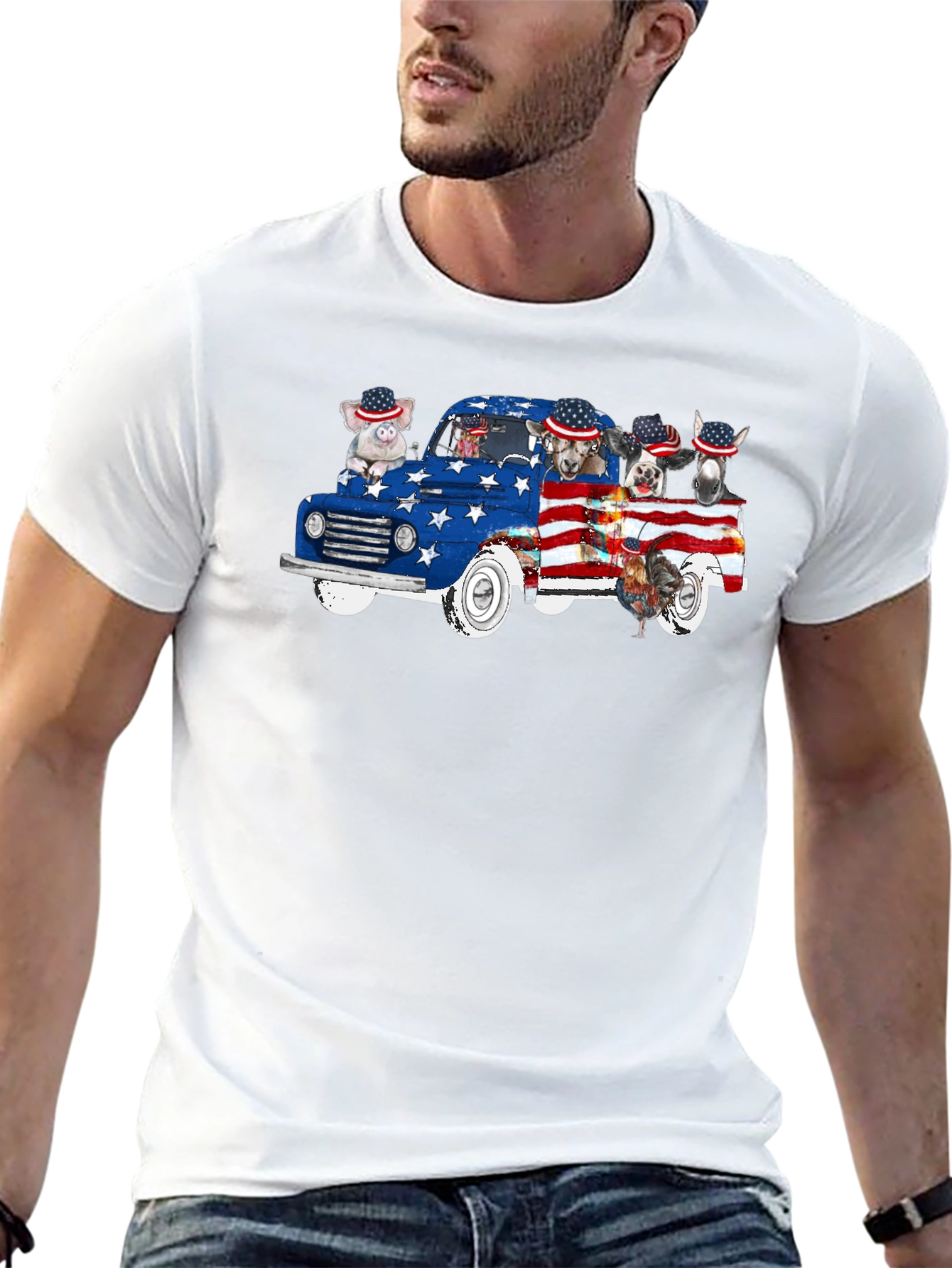 Patriotic Animals Truck T-Shirt