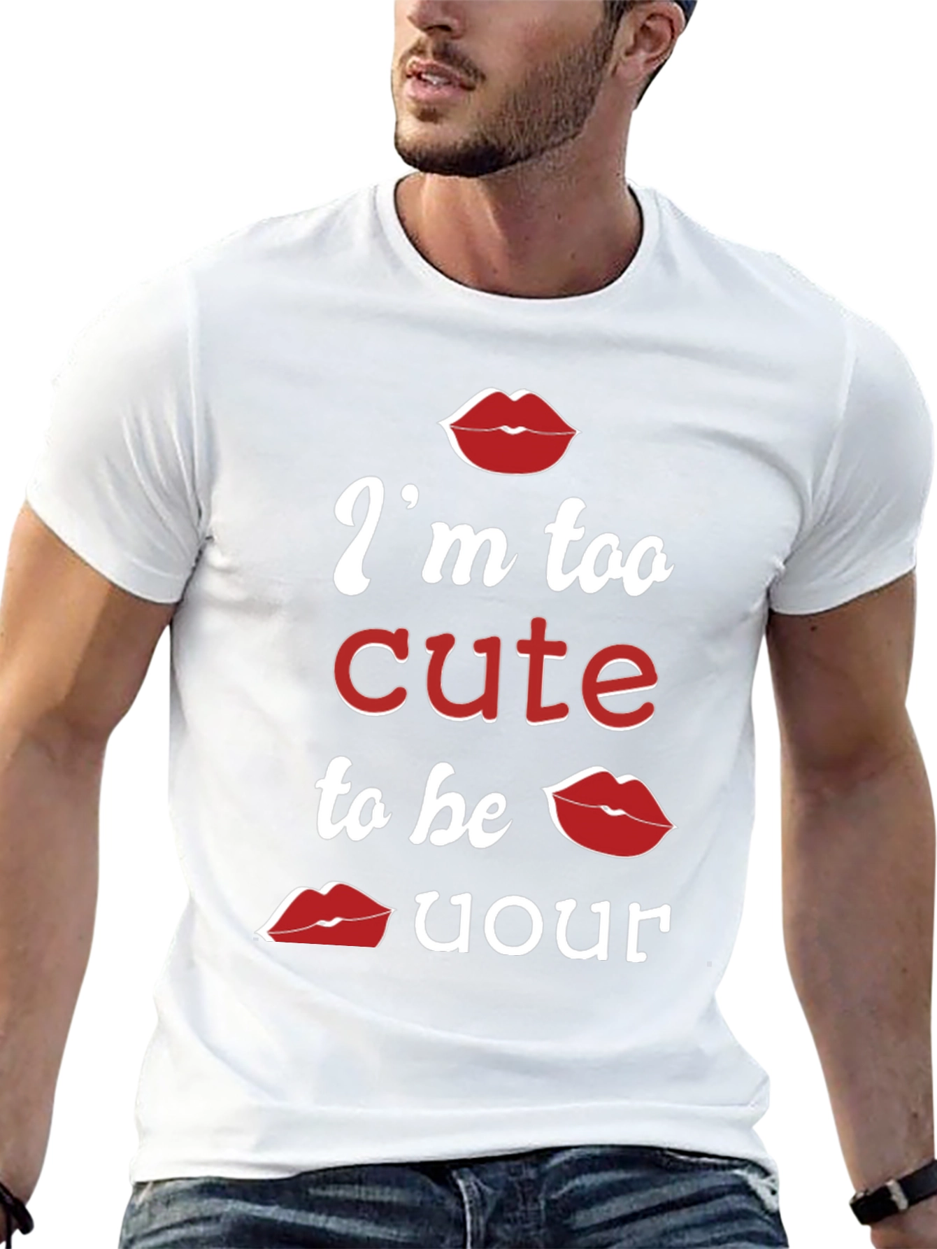 Cute Lips Graphic T-Shirt - Im Too Cute