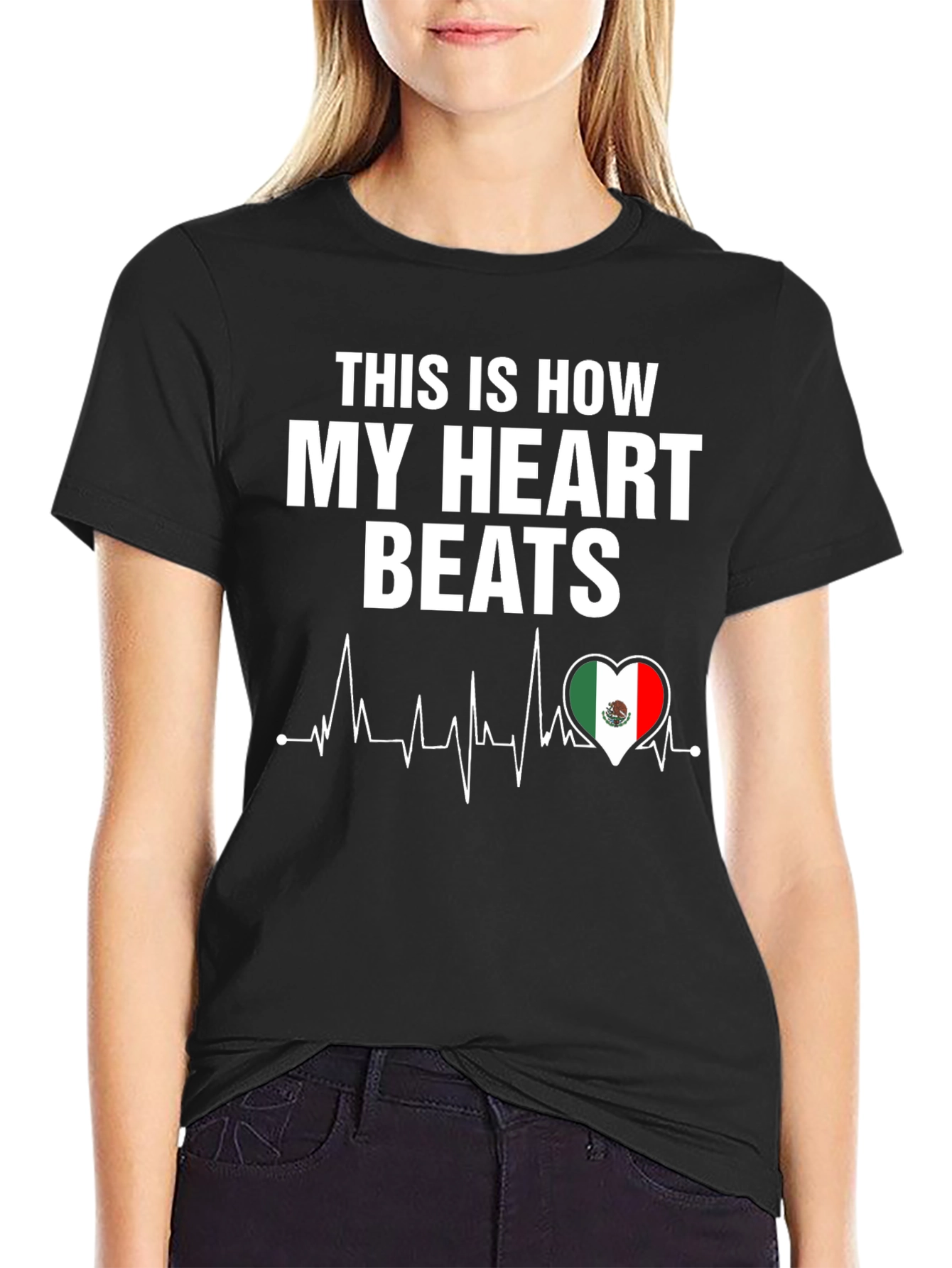 This Is How My Heart Beats Mexico Flag T-Shirt
