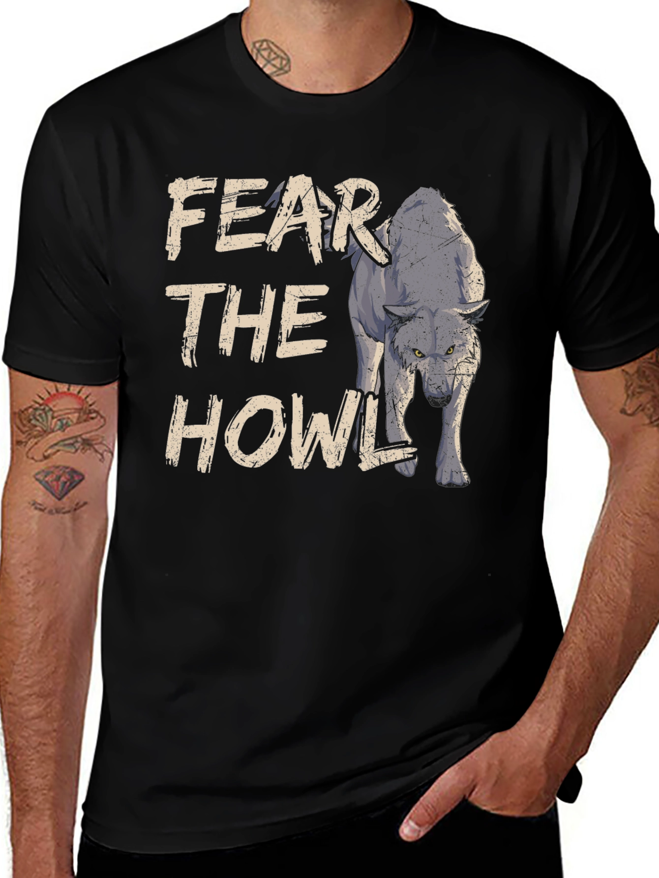 Fear the Howl Graphic Tee - Mens Black T-Shirt