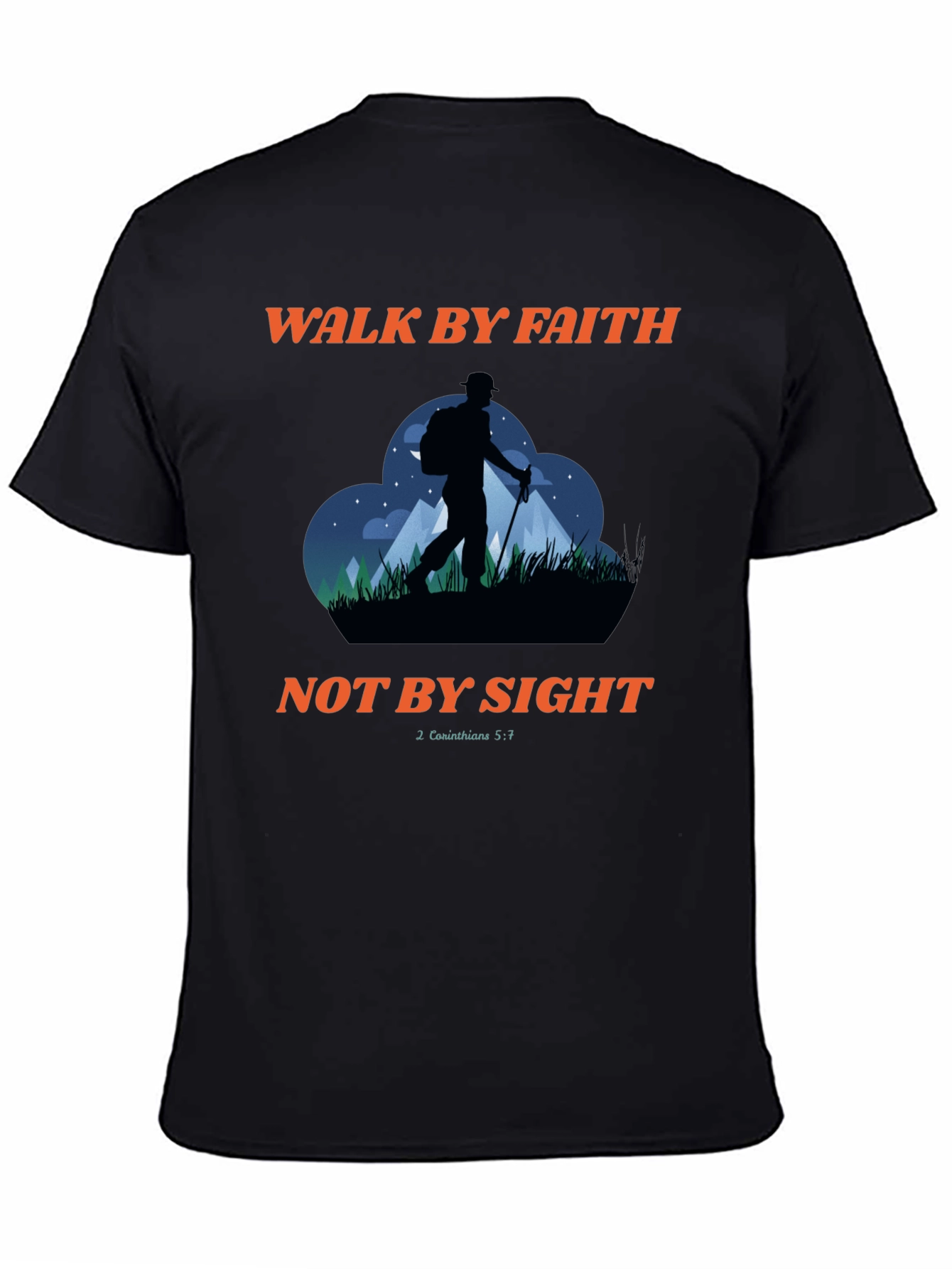Walk By Faith T-Shirt: Christian Hiking Design