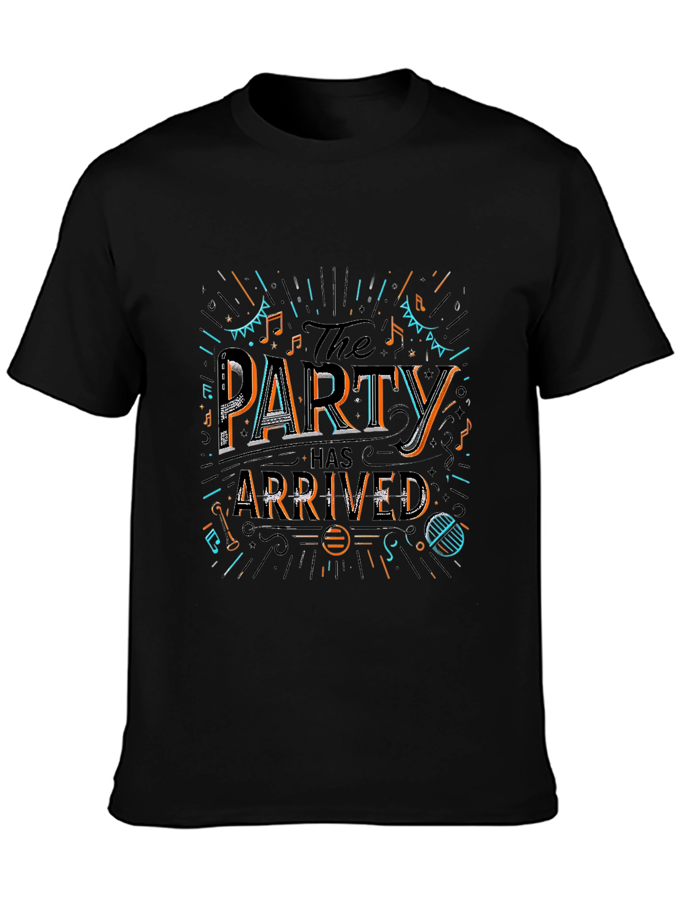 Party Has Arrived Graphic T-Shirt - Black