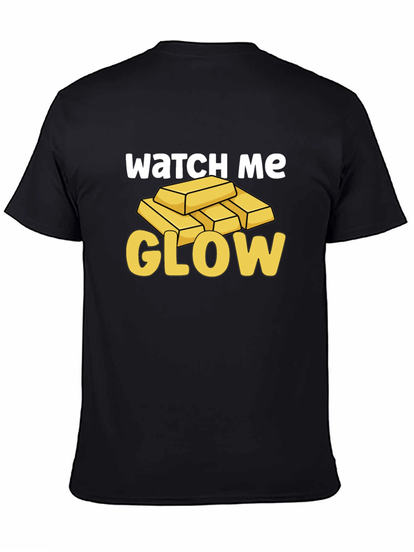 Watch Me Glow Gold Bar Graphic Tee - Mens