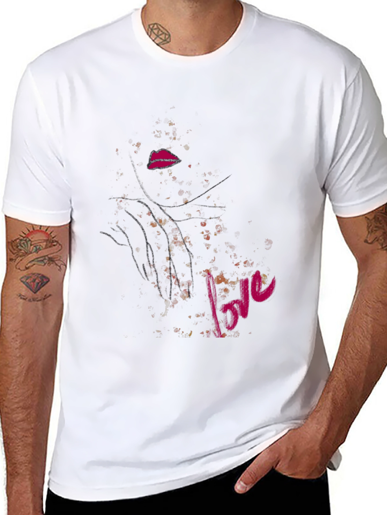 Love Lips Graphic Tee - Stylish Black Cotton T-Shirt