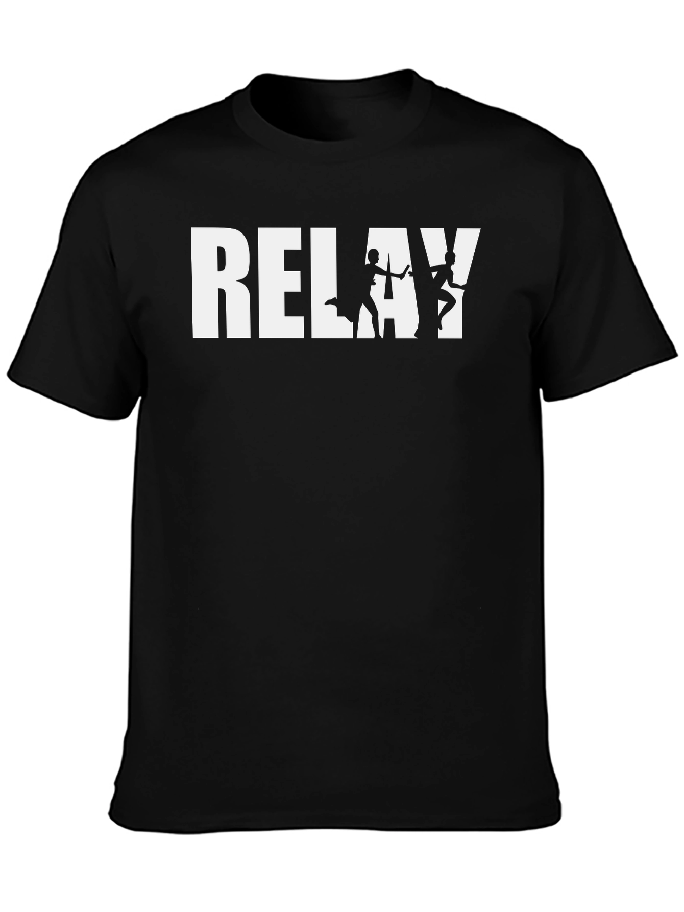 Relay Team Graphic Tee - Black Cotton T-Shirt