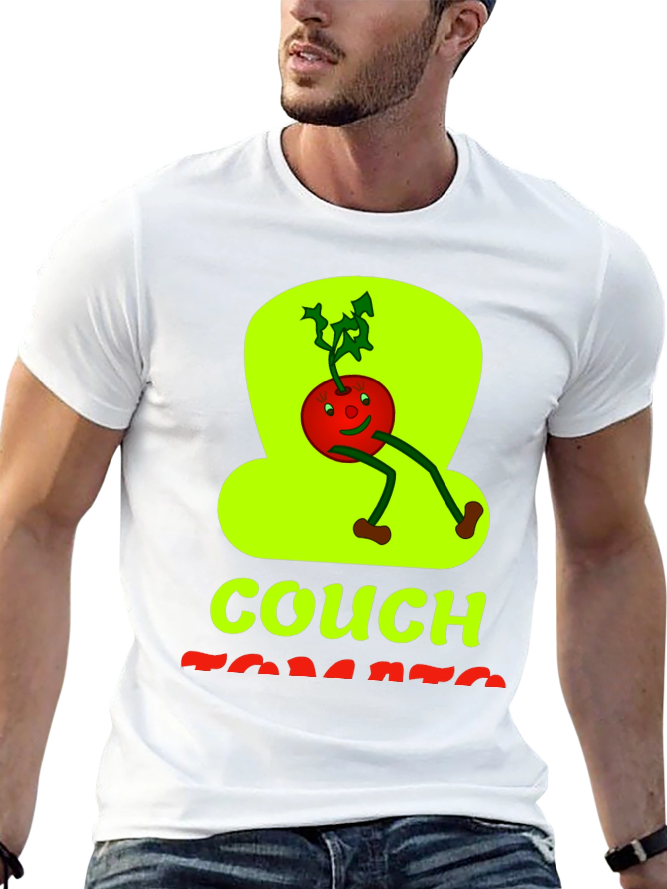 Couch Tomato Graphic Tee - Black Cotton Casual Wear