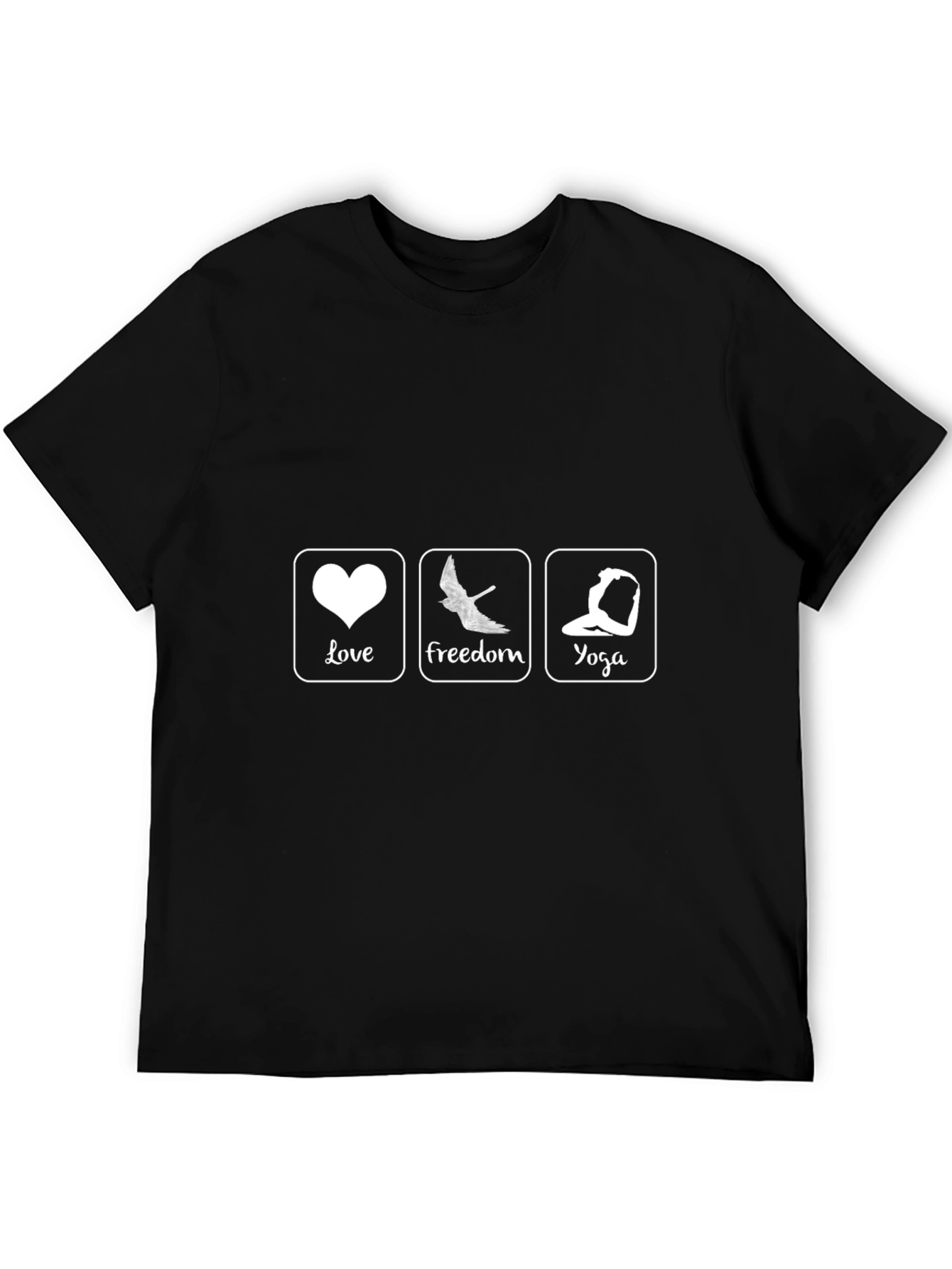 Love Freedom Yoga Graphic Tee - Black