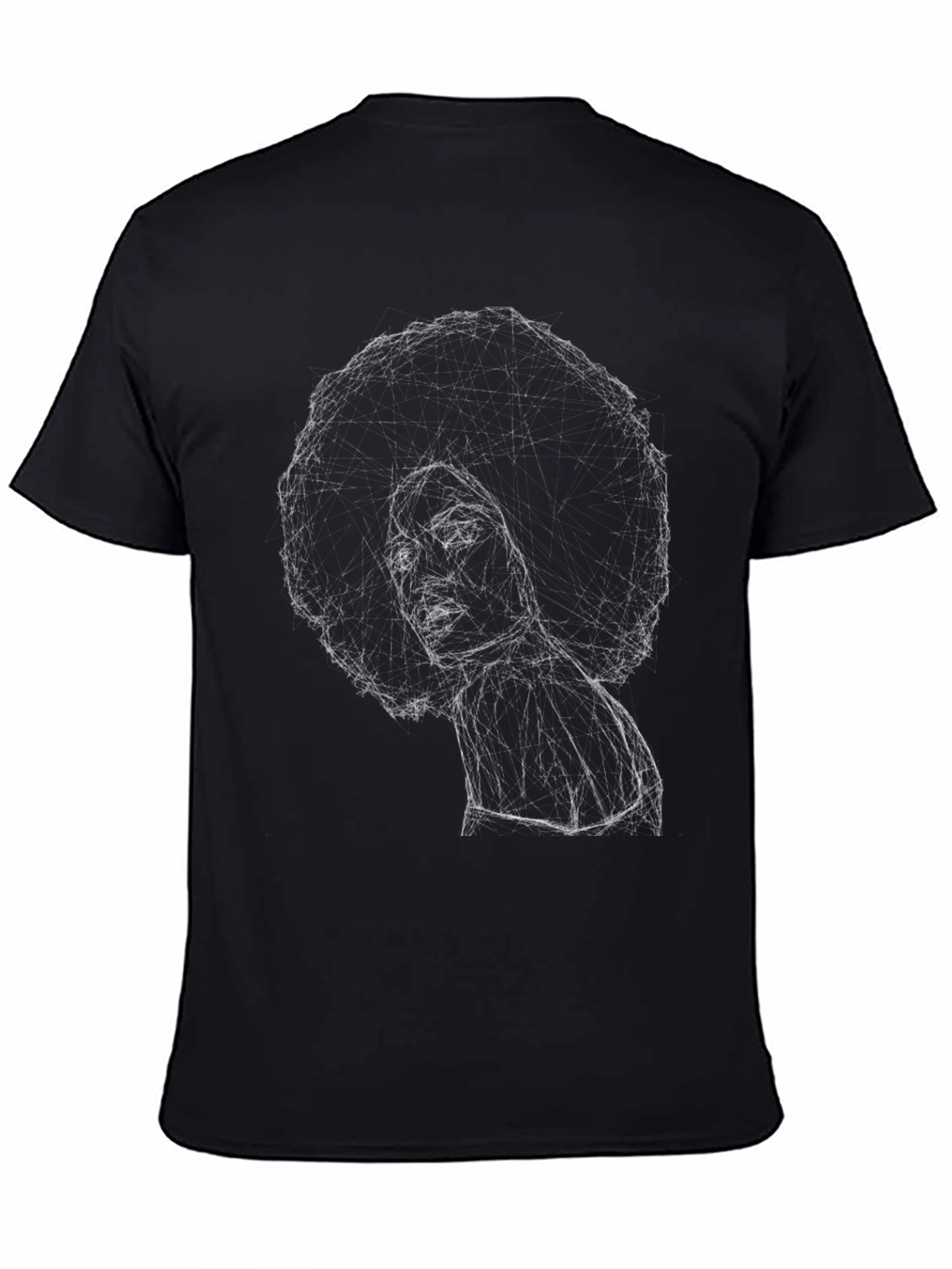 Afro Sketch Graphic Black T-Shirt