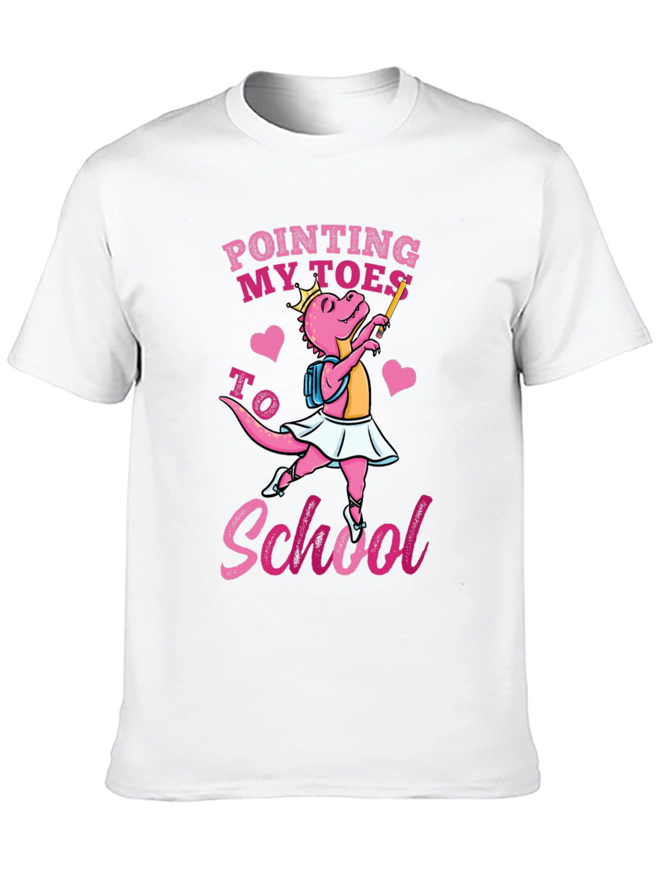 Ballerina Dinosaur Back to School Graphic Tee