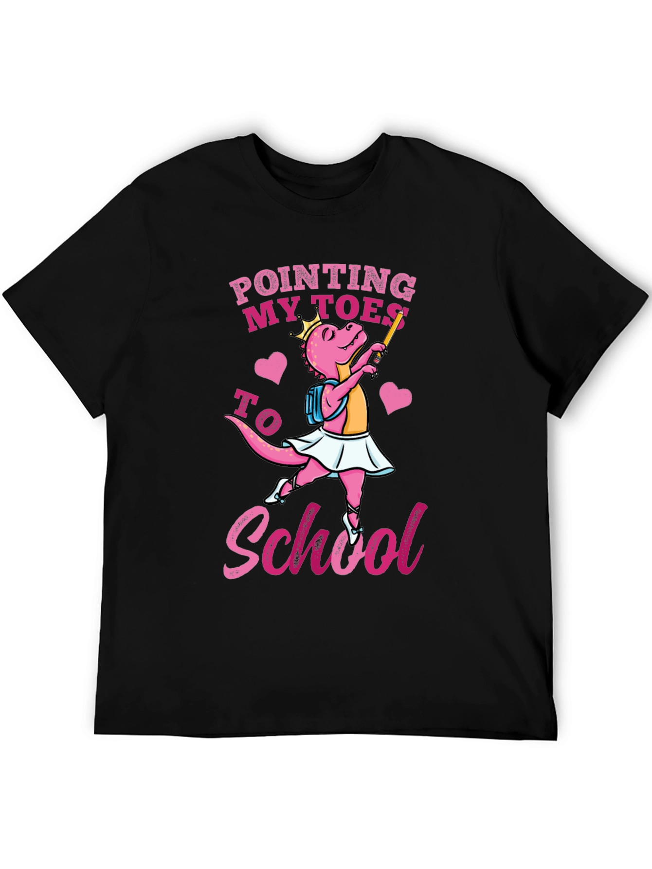 Ballerina Dinosaur Back to School Graphic Tee