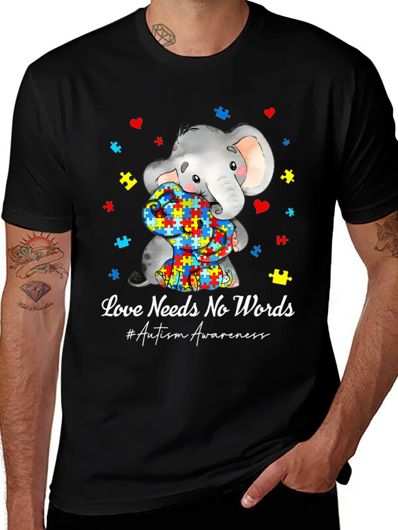 Autism Awareness Elephant Love T-Shirt