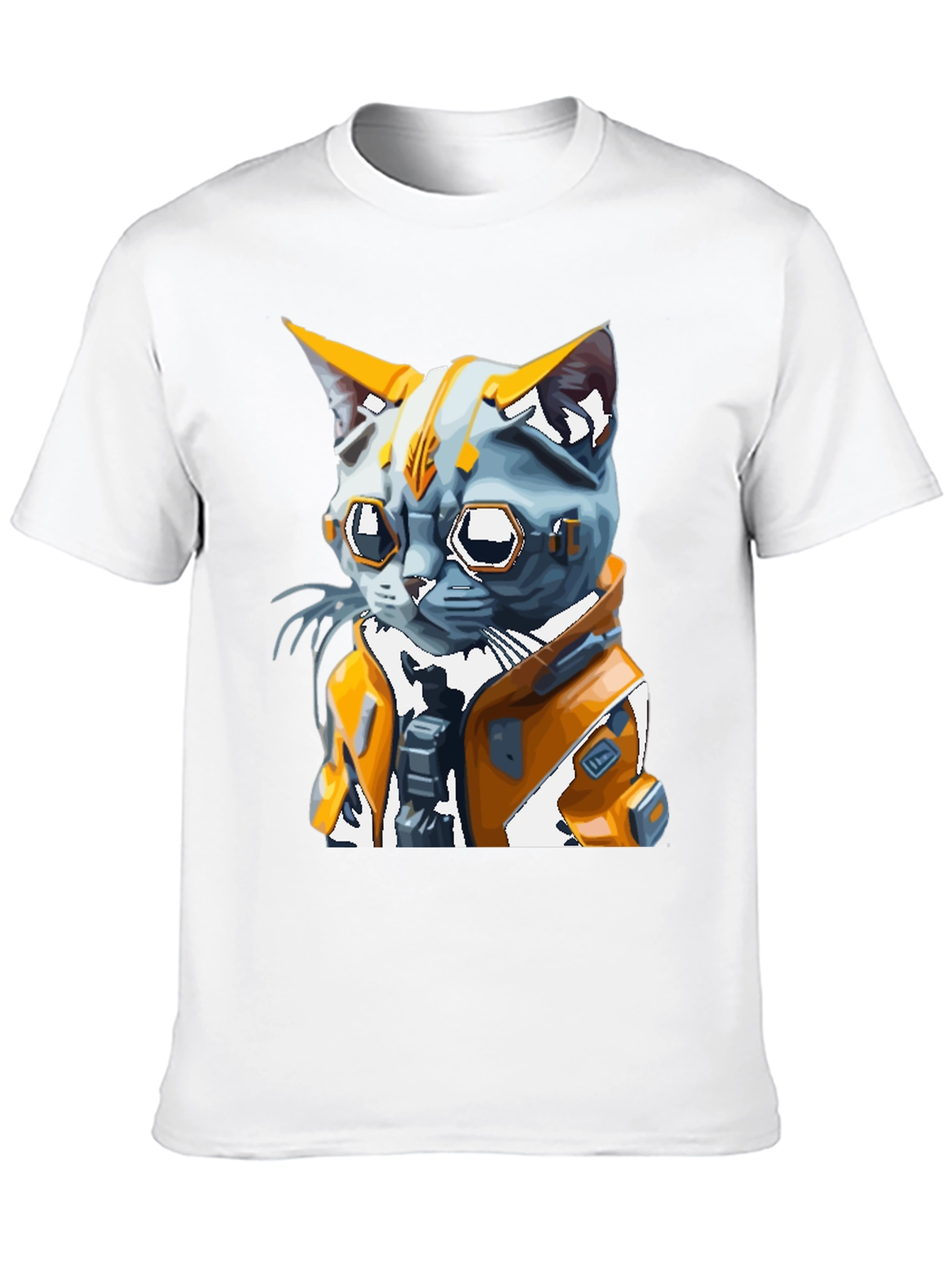 Cyberpunk Cat T-Shirt - Futuristic Feline Design