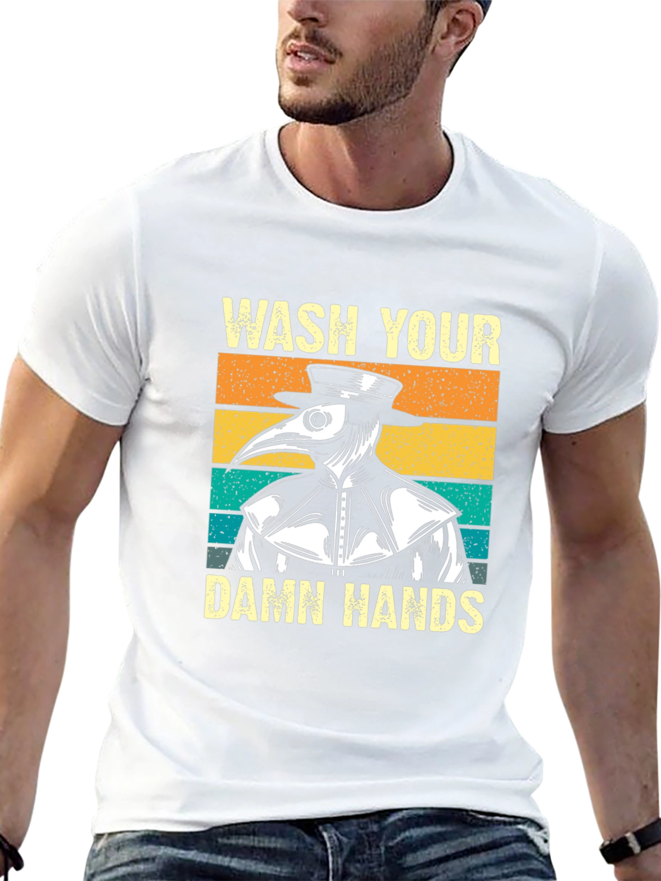 Wash Your Damn Hands Plague Doctor Graphic Tee