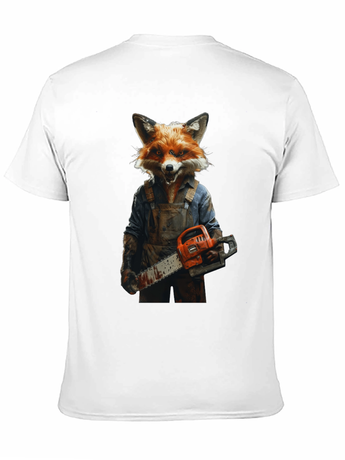Fox Chainsaw T-Shirt - Unique Animal Graphic Tee