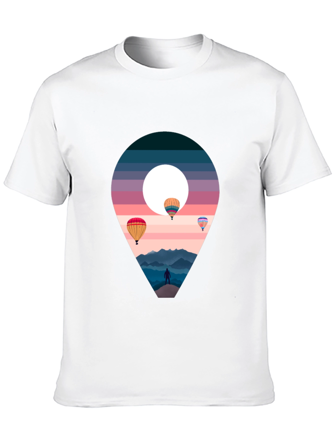Adventure Awaits Black T-Shirt - Hot Air Balloons