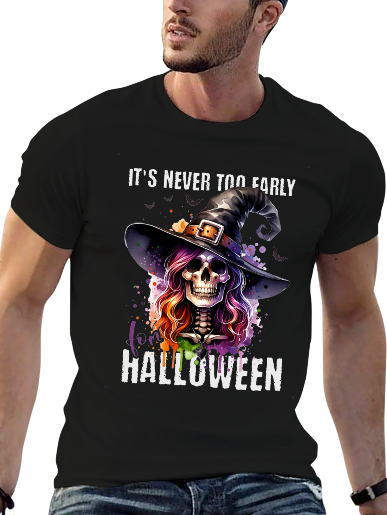 Halloween Witch Skull T-Shirt - Its Never Too Early!