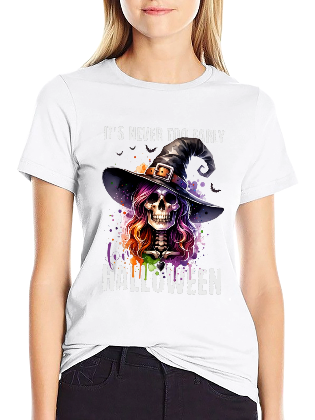 Halloween Witch Skull T-Shirt - Its Never Too Early!
