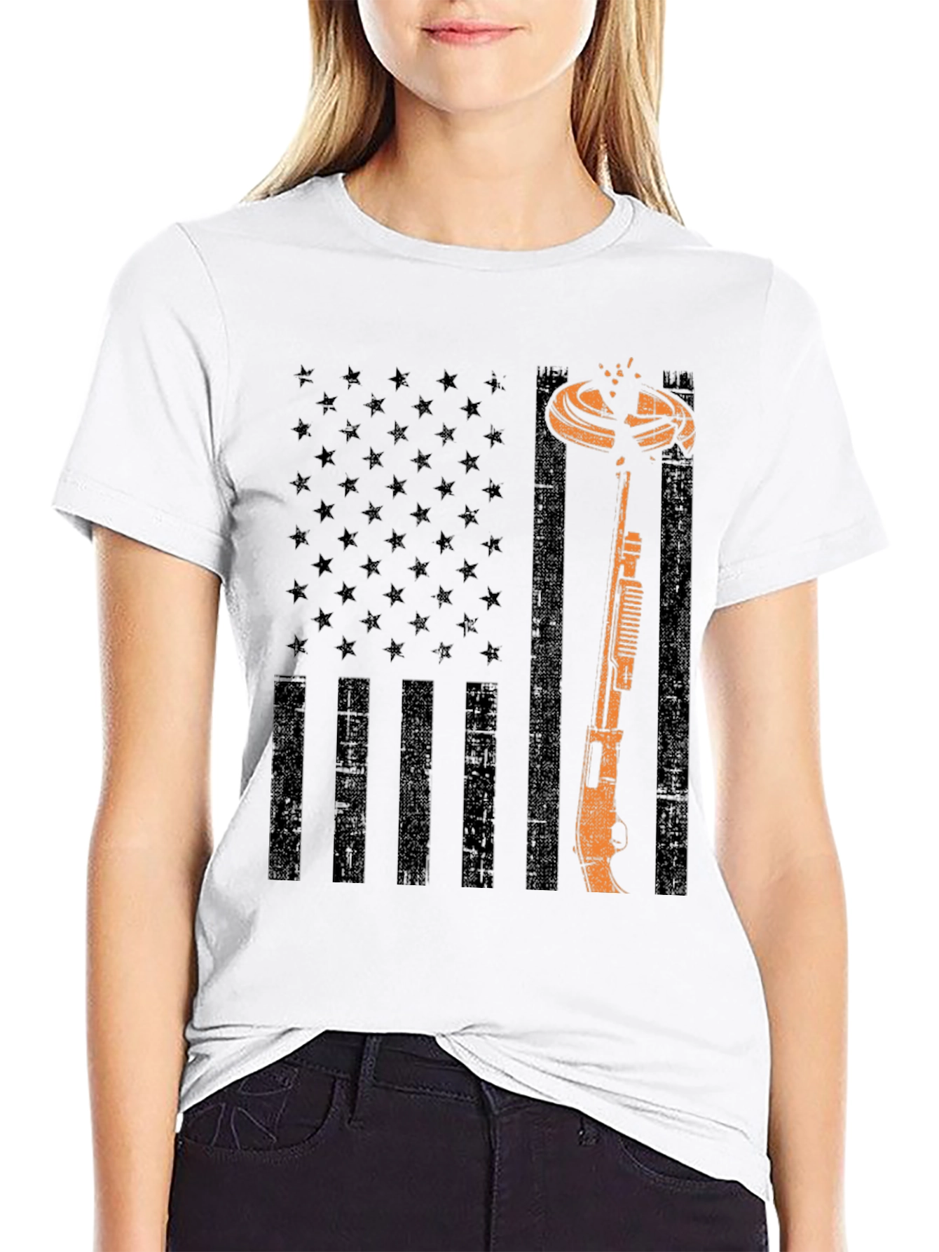 American Flag Clay Shooting T-Shirt