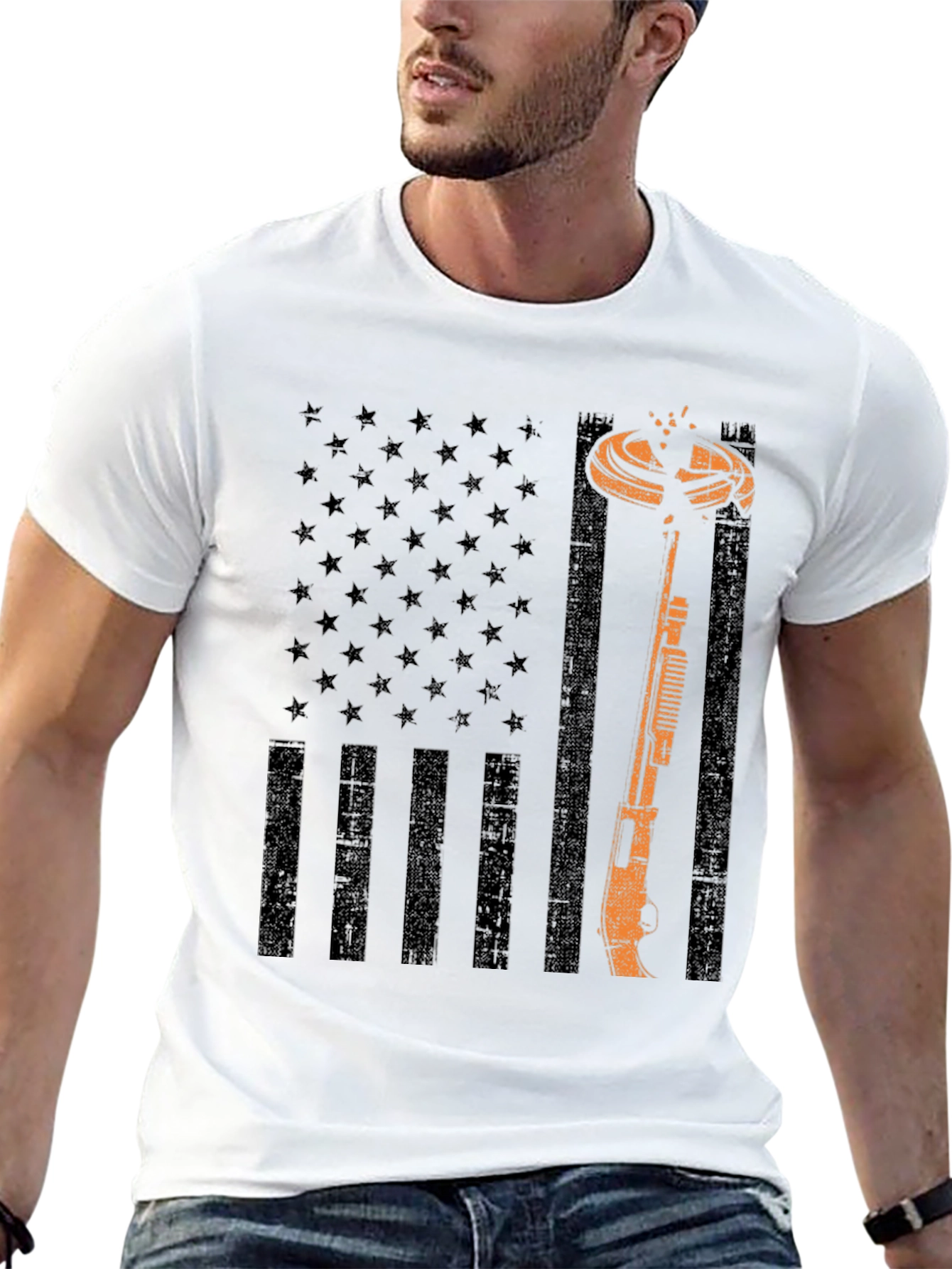 American Flag Clay Shooting T-Shirt