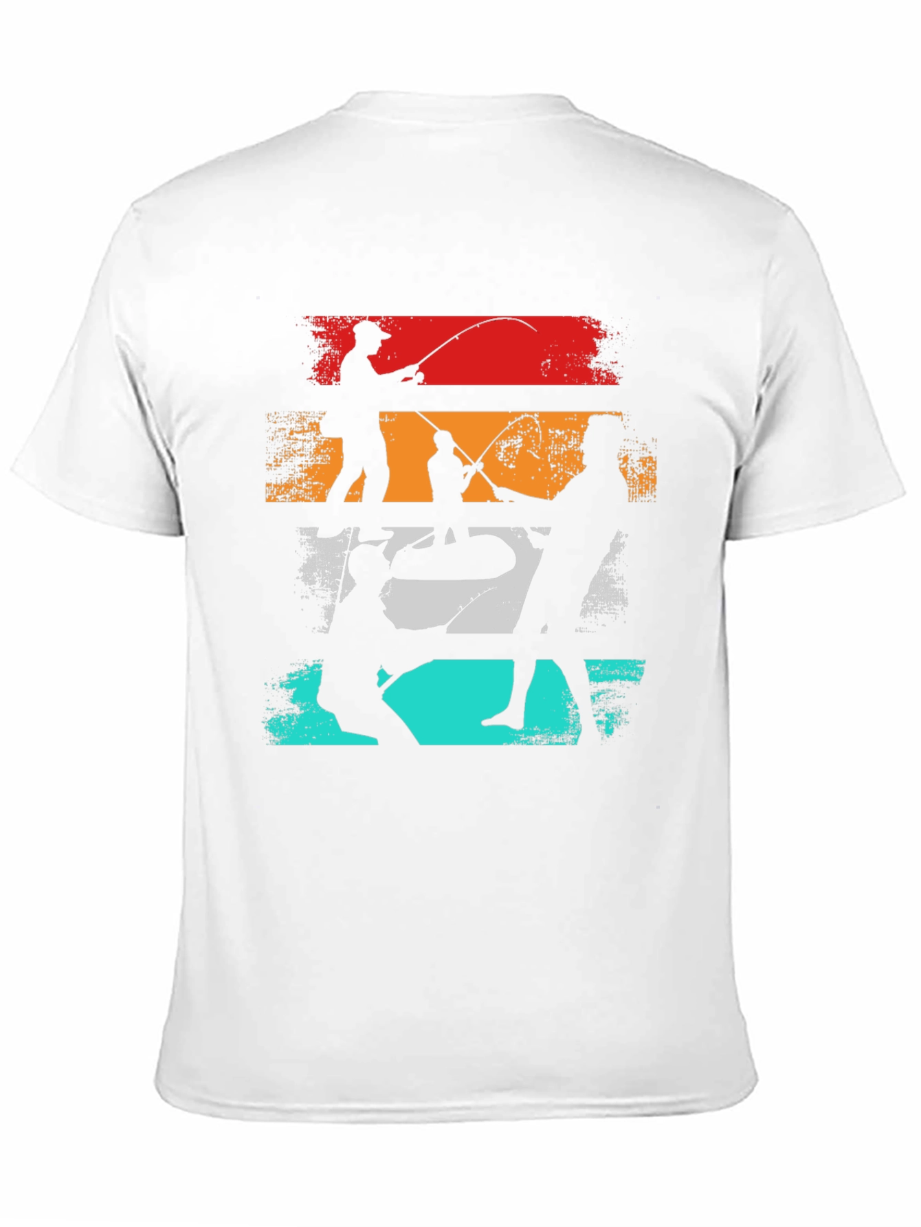 Retro Fishing T-Shirt - Anglers Silhouette Tee