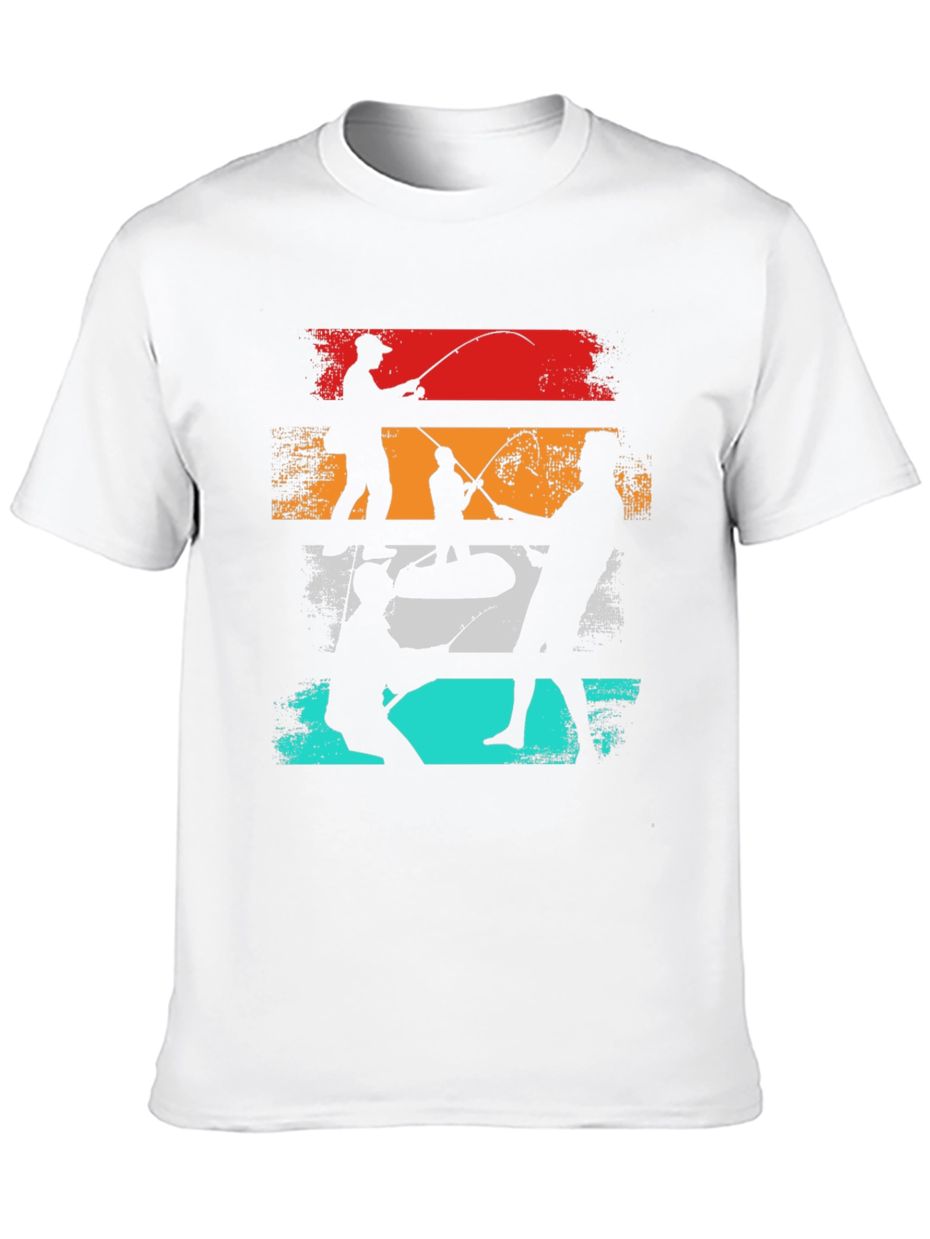 Retro Fishing T-Shirt - Anglers Silhouette Tee