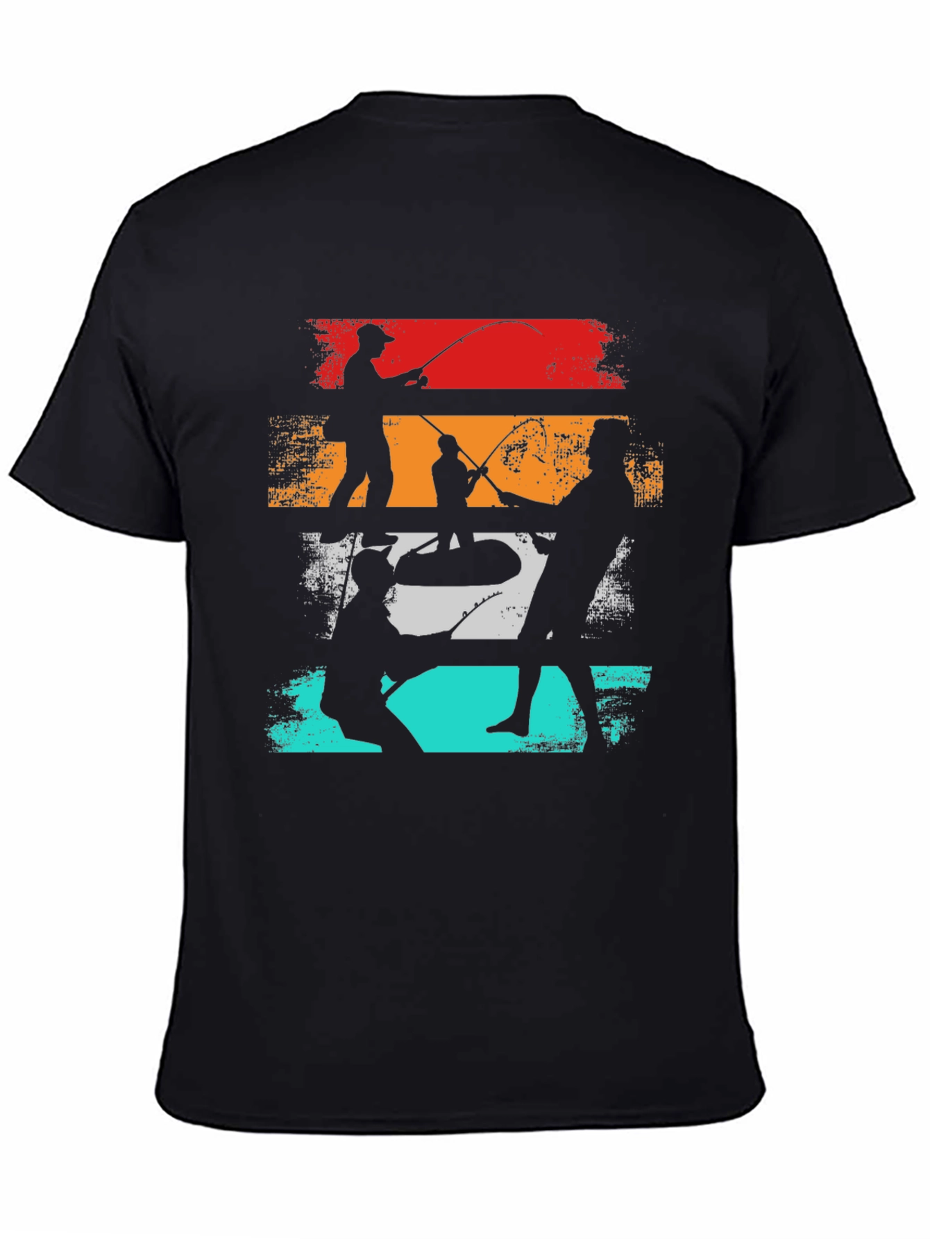 Retro Fishing T-Shirt - Anglers Silhouette Tee