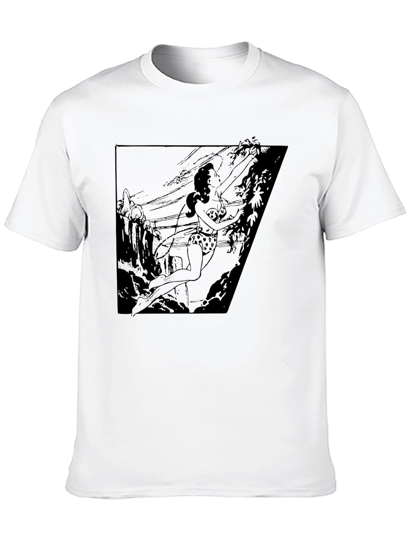 Jungle Girl Graphic Tee - Black Cotton T-Shirt