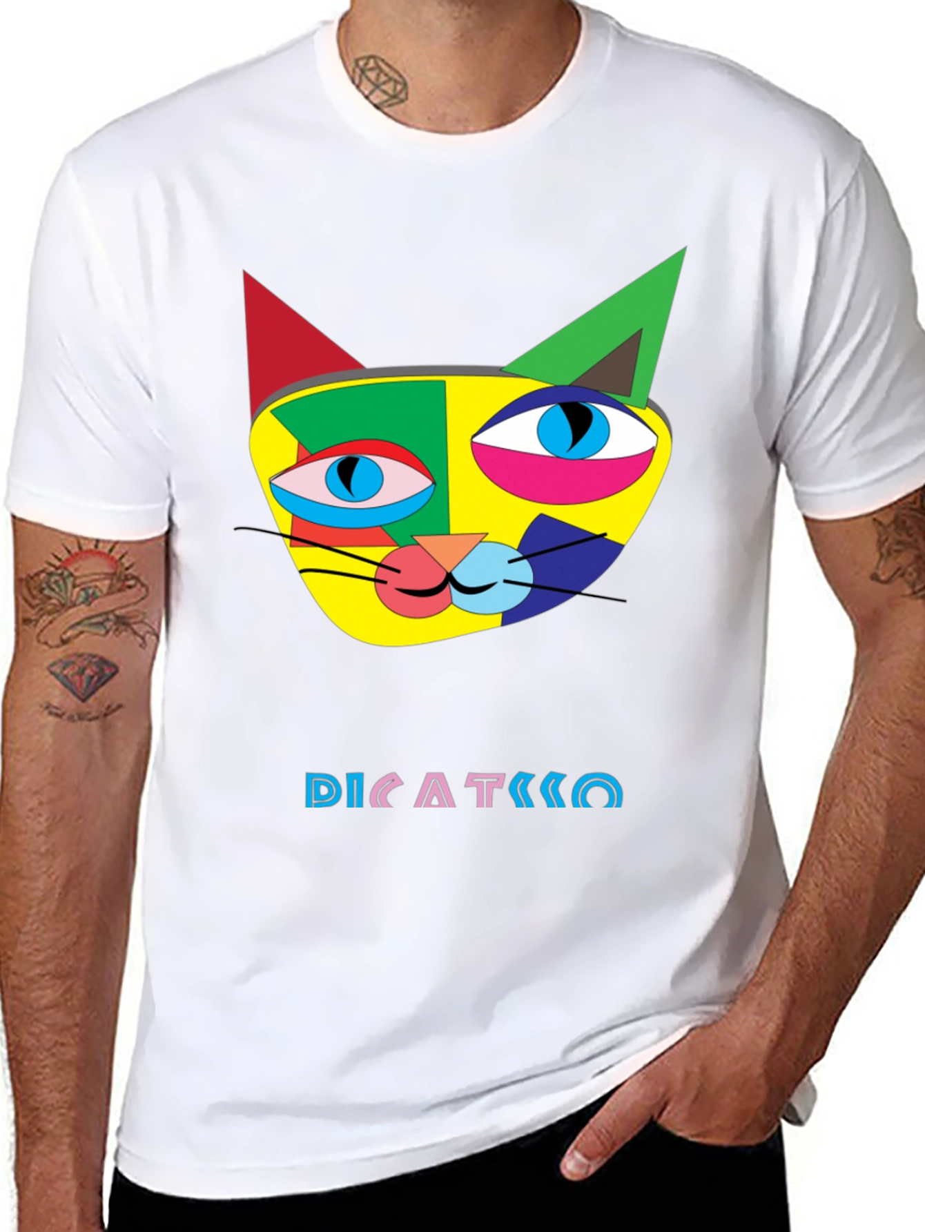 Abstract Cat Art T-Shirt