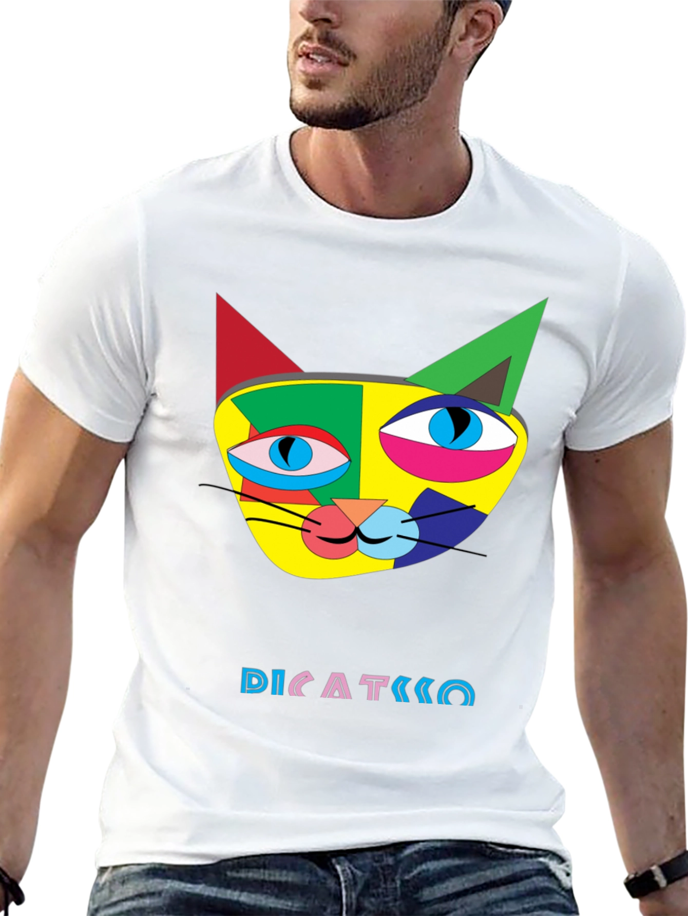 Abstract Cat Art T-Shirt