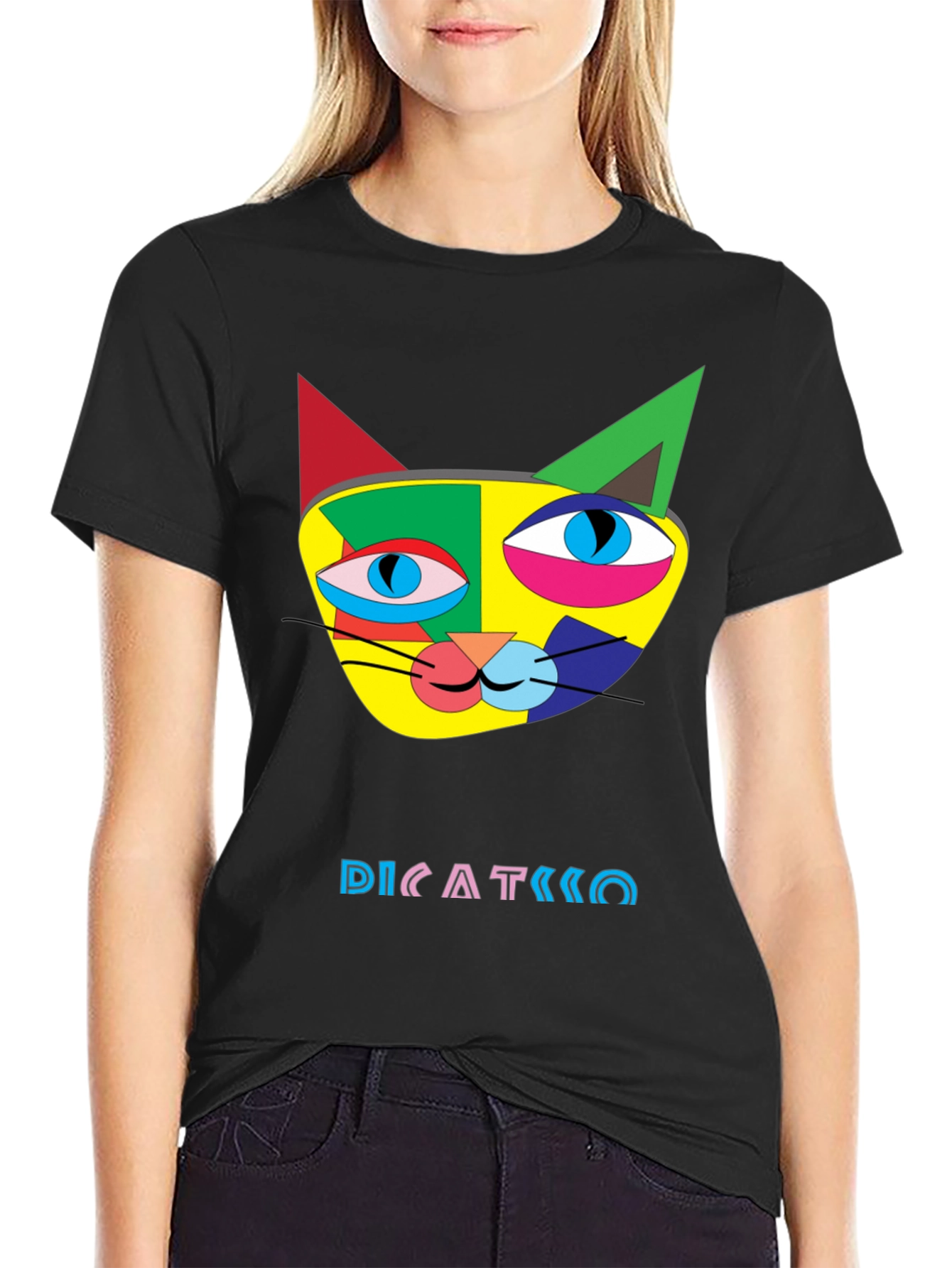 Abstract Cat Art T-Shirt