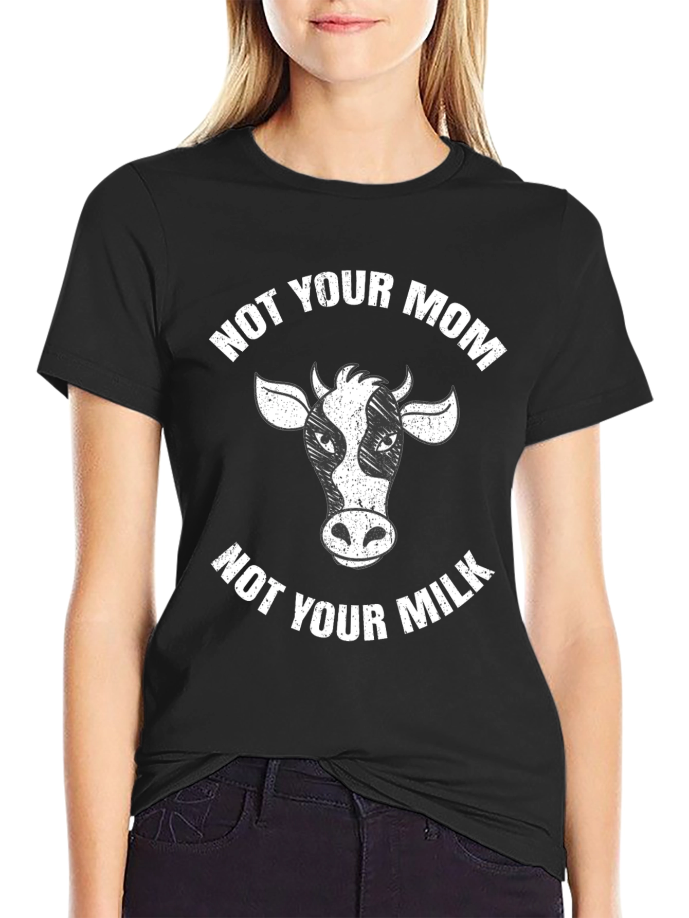 Not Your Mom Not Your Milk Black T-Shirt Vegan