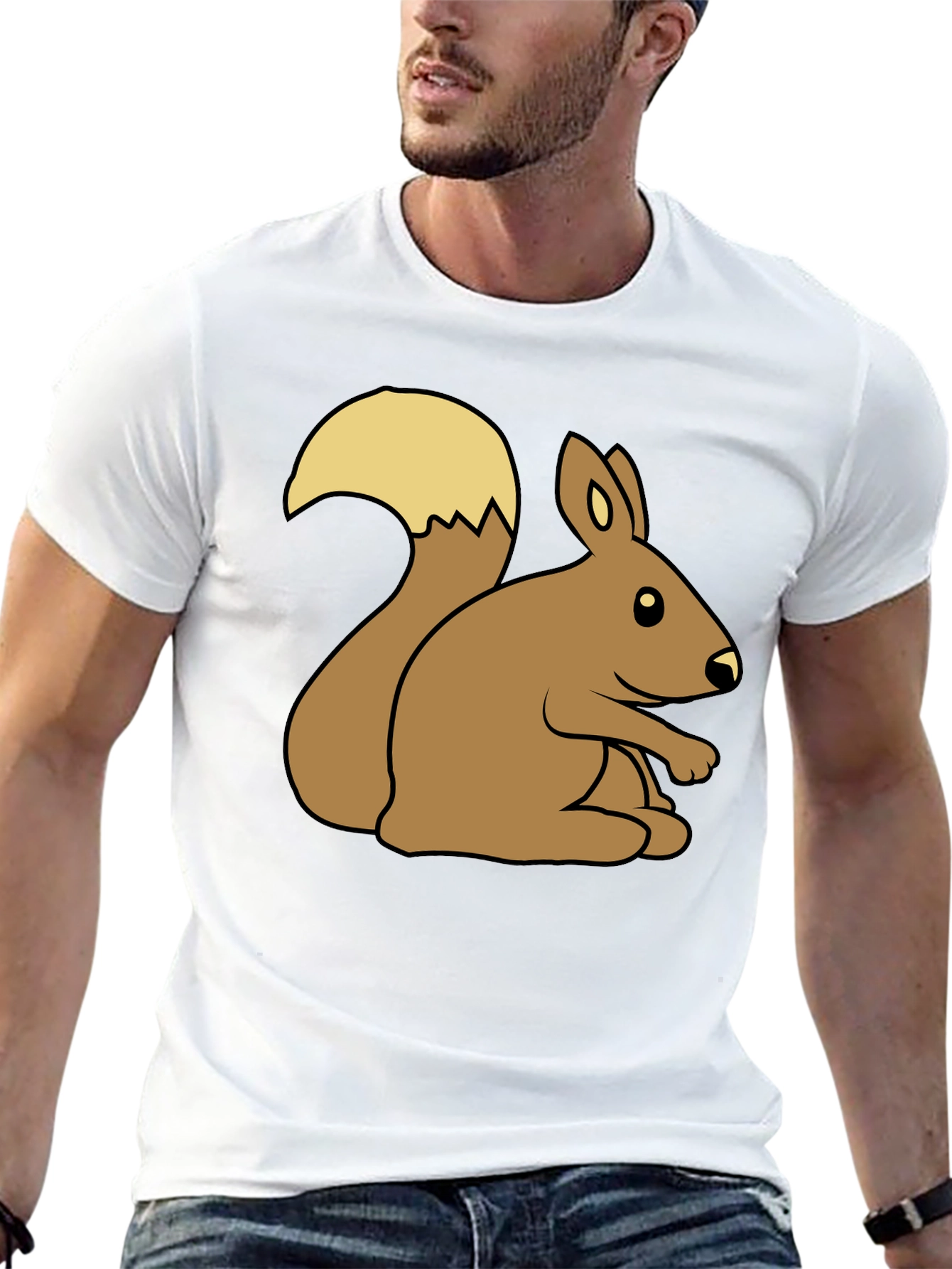 Cute Squirrel Graphic Tee - Unisex Black T-Shirt