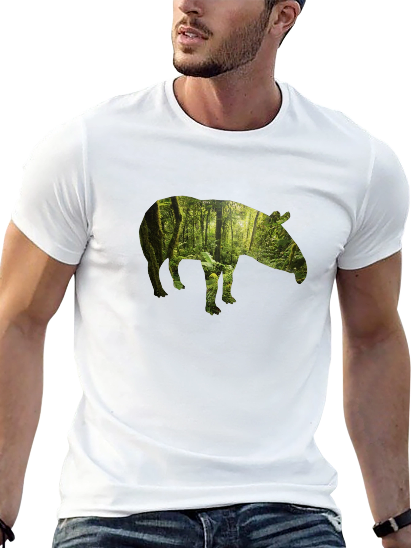 Tapir Forest Graphic Tee - Nature Inspired Design