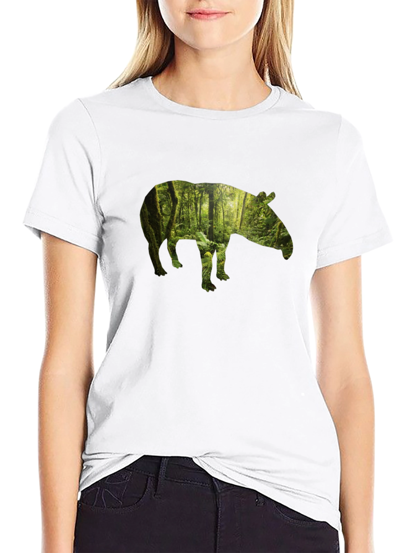 Tapir Forest Graphic Tee - Nature Inspired Design