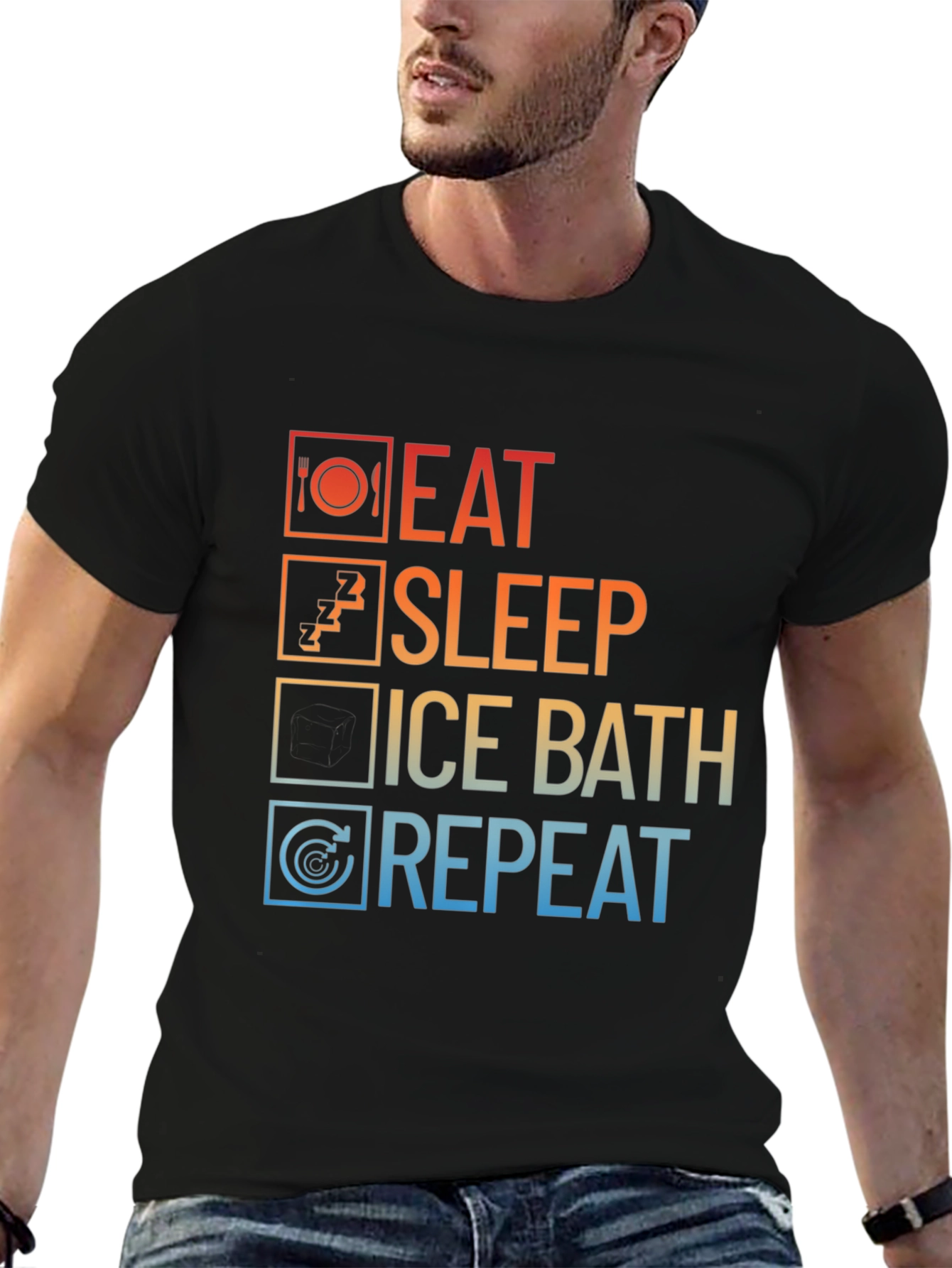 Eat Sleep Ice Bath Repeat Graphic Tee
