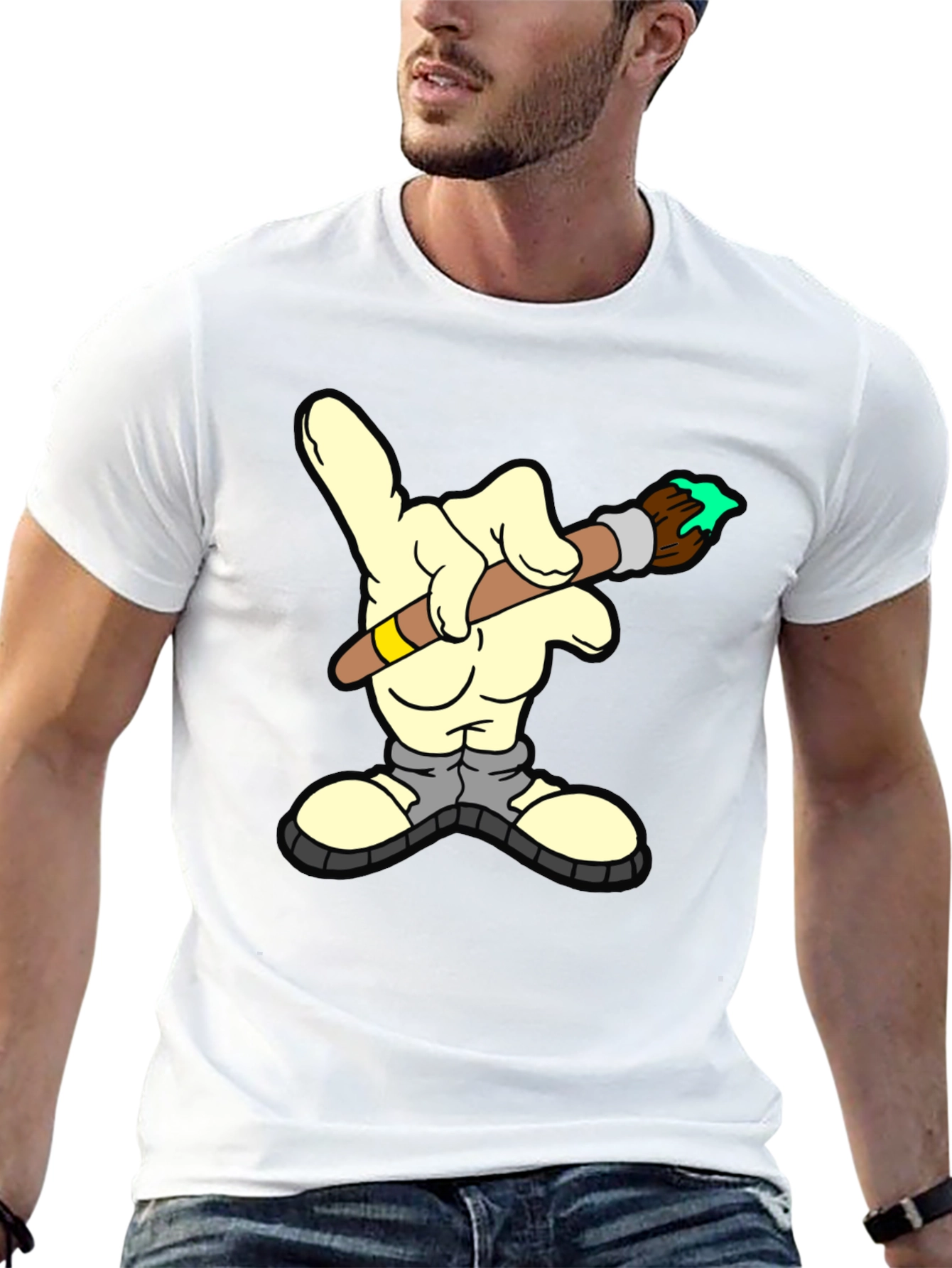 Cartoon Hand Painting Graphic T-Shirt