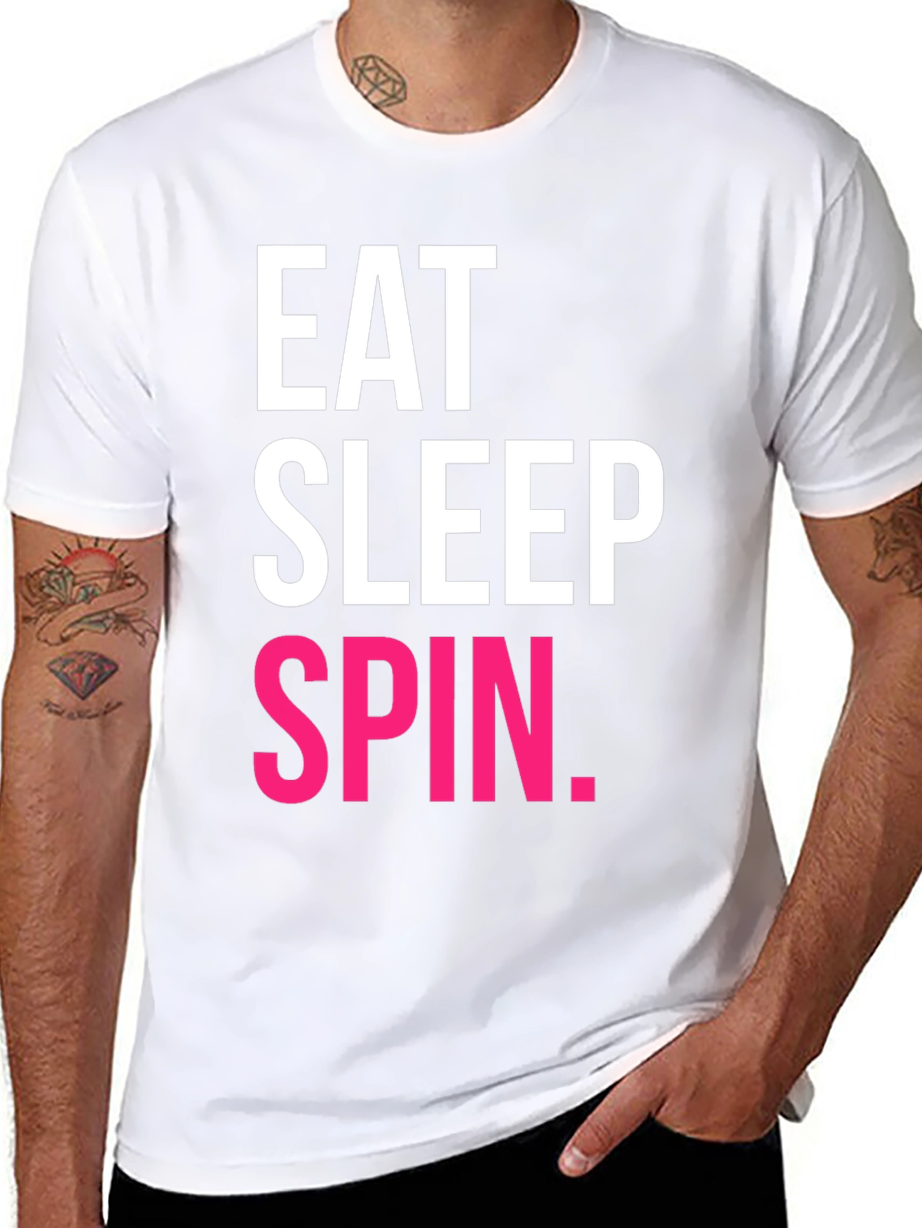 Eat Sleep Spin T-Shirt - Fitness Enthusiast Tee