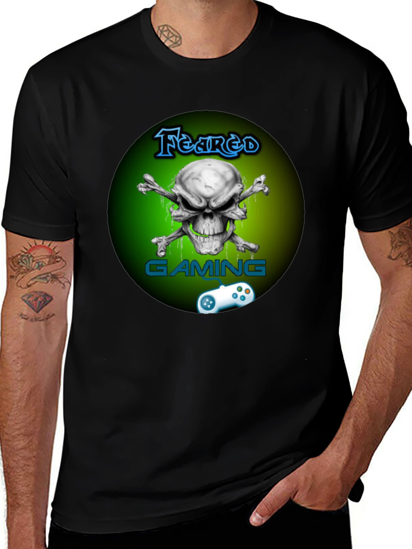 Feared Gaming T-Shirt - Skull & Crossbones Design