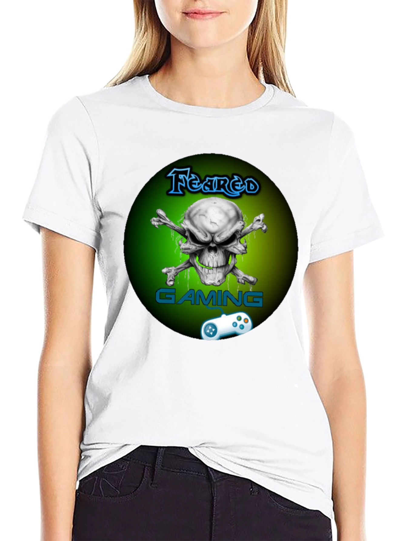 Feared Gaming T-Shirt - Skull & Crossbones Design