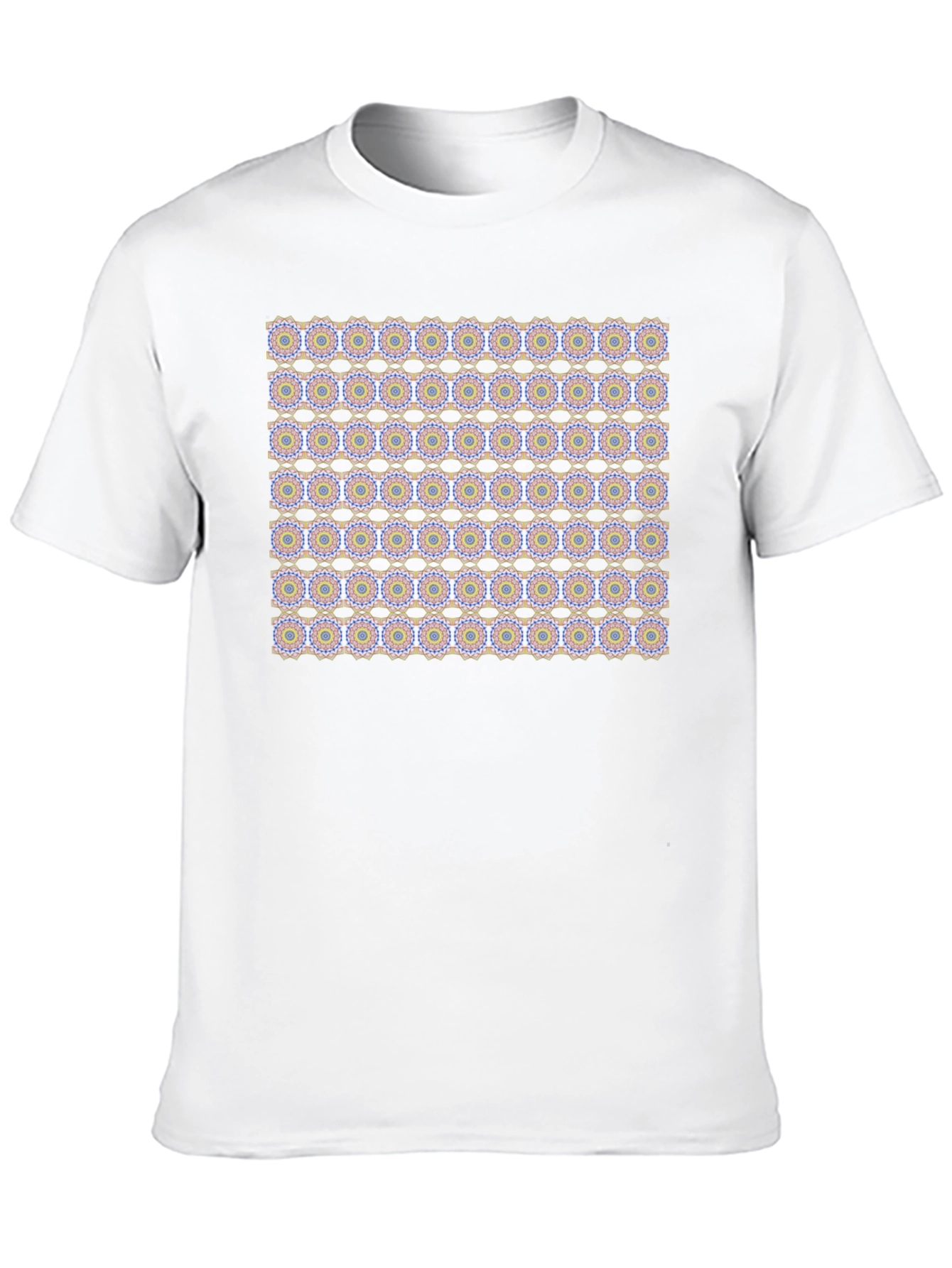 Geometric Pattern Black Crew Neck T-Shirt