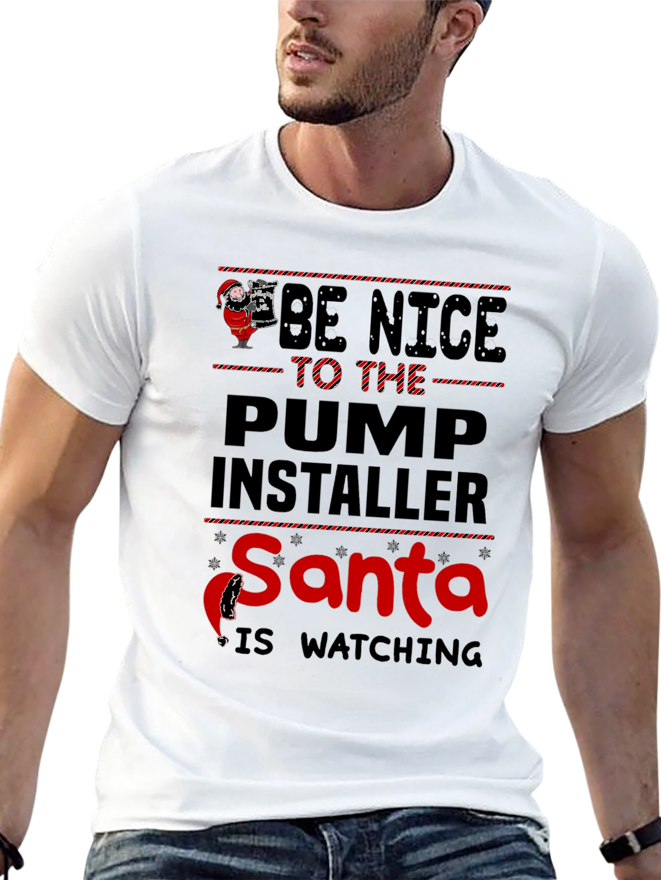 Funny Santa Pump Installer T-Shirt