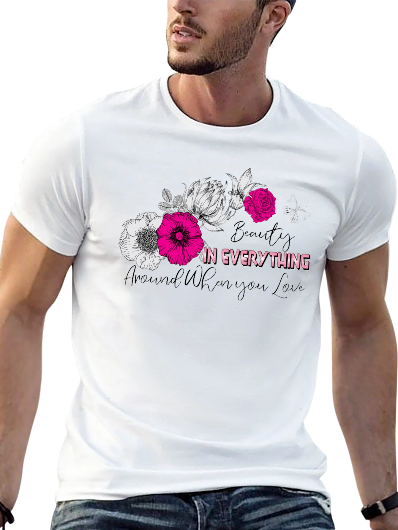 Floral Beauty in Everything Graphic T-Shirt