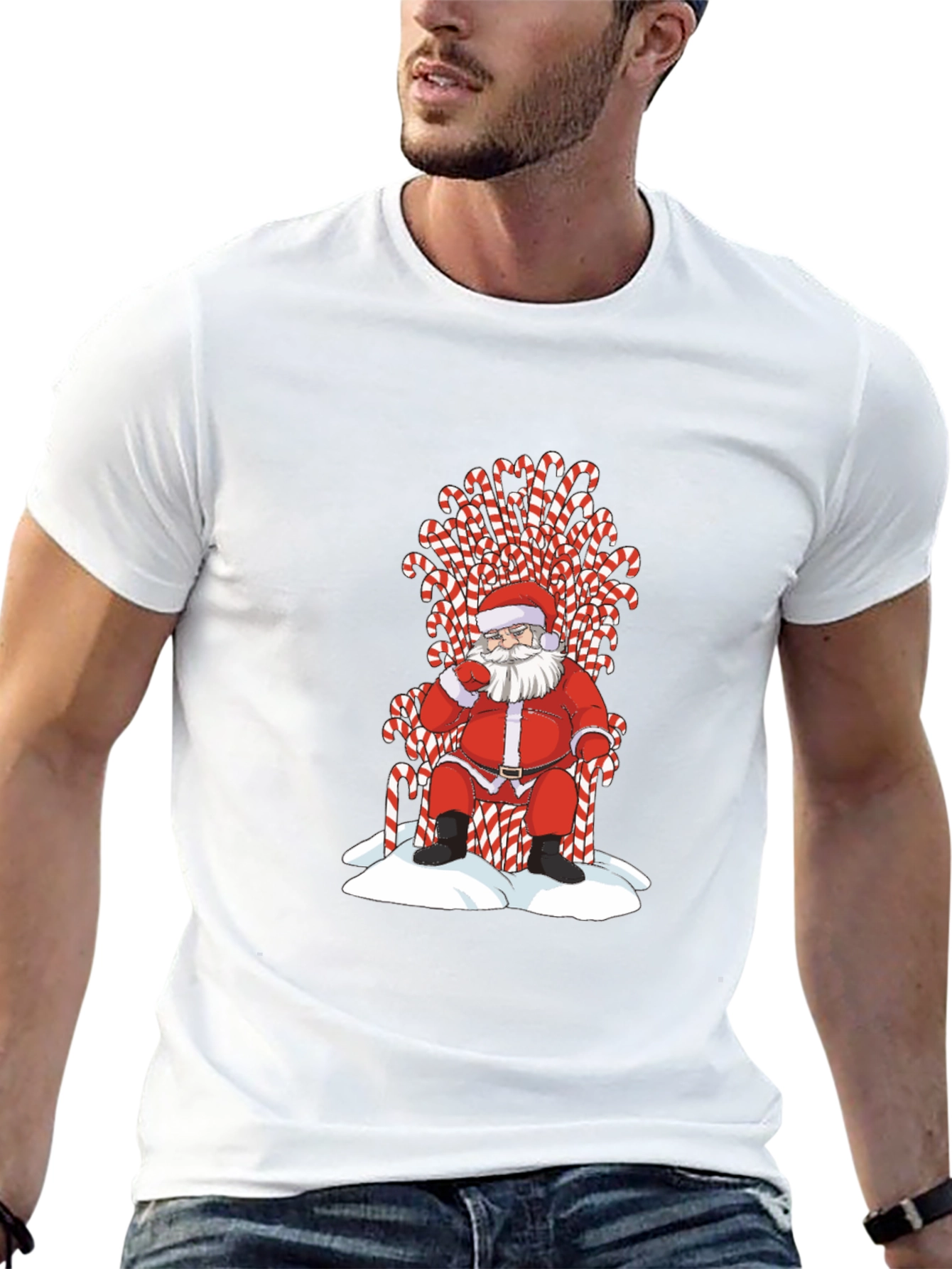 Santa Candy Cane Throne T-Shirt