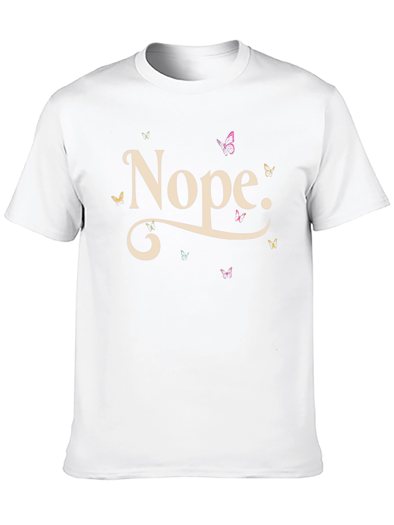 Nope Butterfly T-Shirt - Relaxed Fit Casual Tee